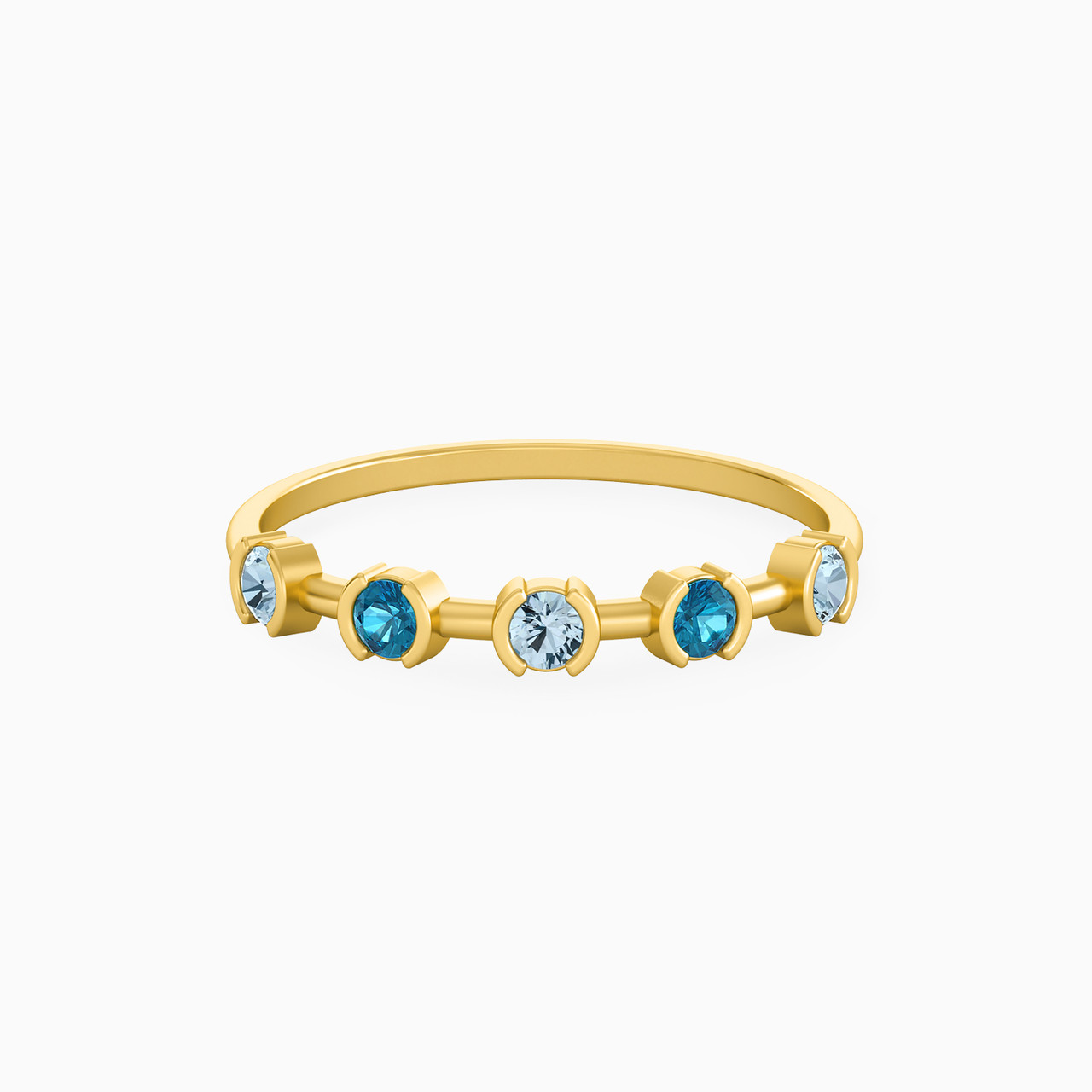 Circle Colored Stones Ring in 18K Gold Circle Colored Stones Ring in 18K Gold