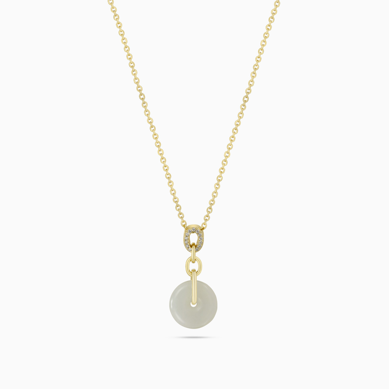 Circle Colored Stones Gold Plated Necklace - 3 Circle Colored Stones Gold Plated Necklace - 3