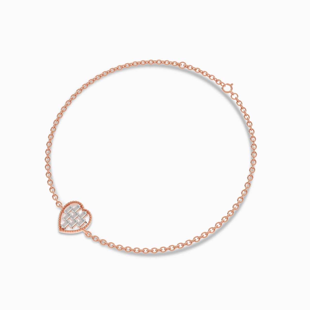 Heart Diamond Chain Bracelet in 18K Gold | L'azurde KSA