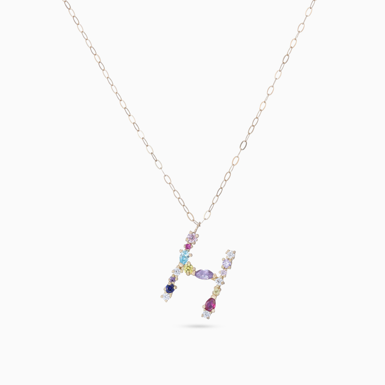 Letter H Colored Stones Necklace in 18K Gold - 3 https://cdn11.bigcommerce.com/s-igqk382kzx/images/stencil/1280w/products/9278/80262/111404180351-4__32611.1747143893.jpg