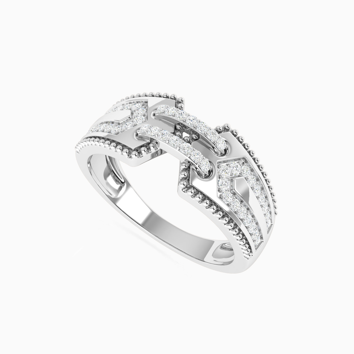 Double Hexagon Diamond Ring in 18K Gold - 3 Double Hexagon Diamond Ring in 18K Gold - 3