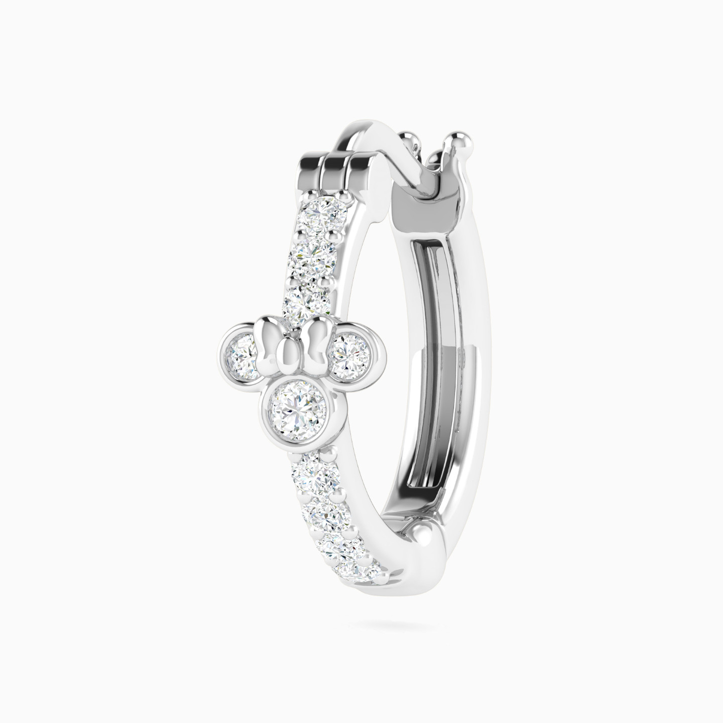 Kids Bow Diamond Huggie Earrings in 18K Gold - 4 Kids Bow Diamond Huggie Earrings in 18K Gold - 4