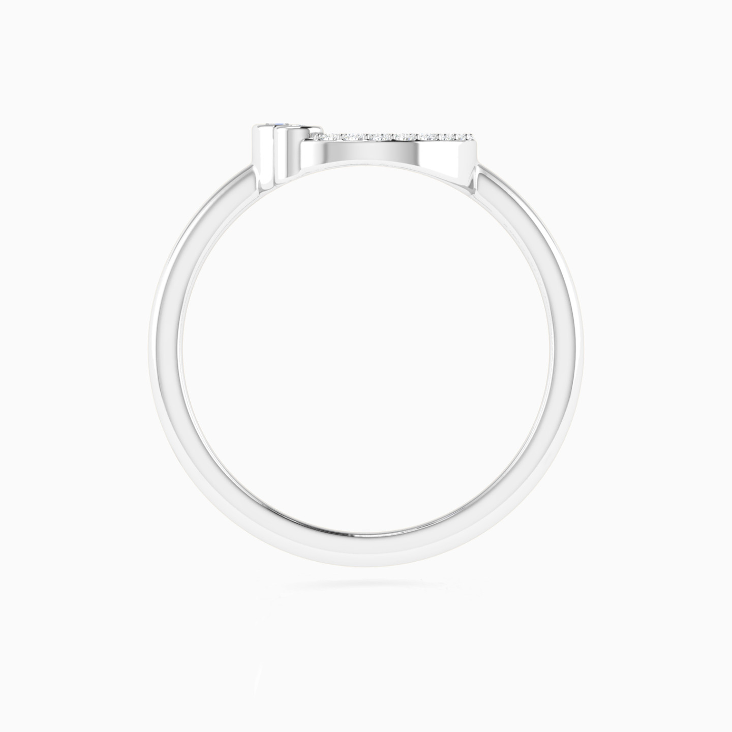 Open Circle Blue Stone & Diamond Ring in 18K Gold - 4 Open Circle Blue Stone & Diamond Ring in 18K Gold - 4