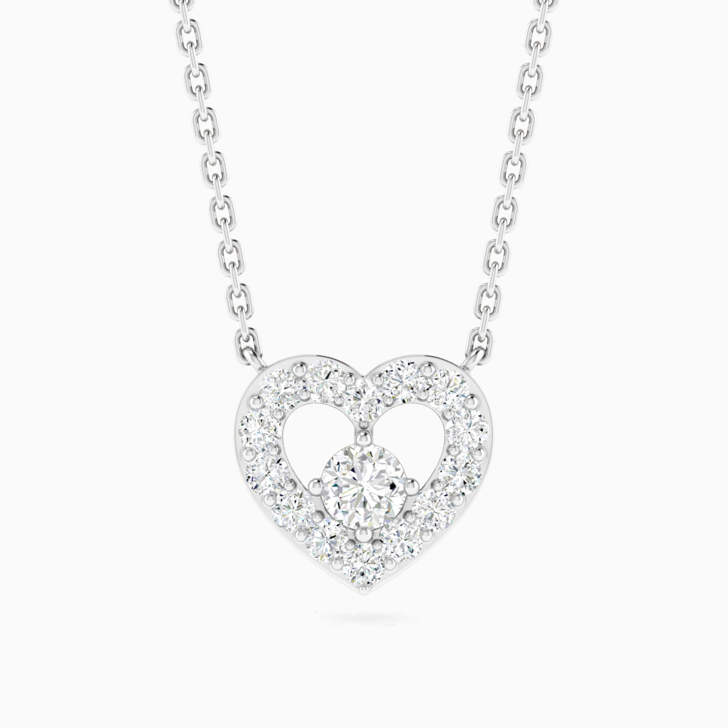 Open Heart Diamond Necklace in 18K Gold Open Heart Diamond Necklace in 18K Gold