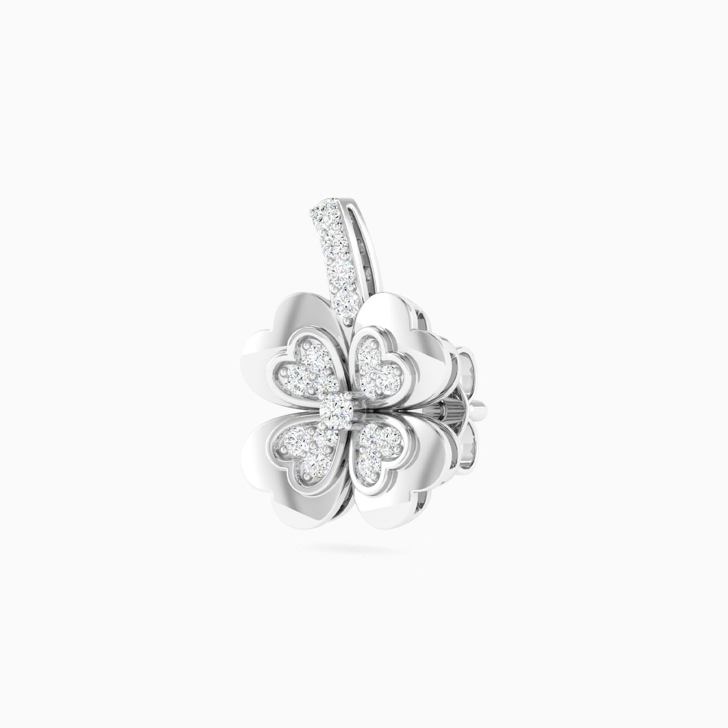 Four Petal Clover Diamond Stud Earrings in 18K Gold - 4 Four Petal Clover Diamond Stud Earrings in 18K Gold - 4