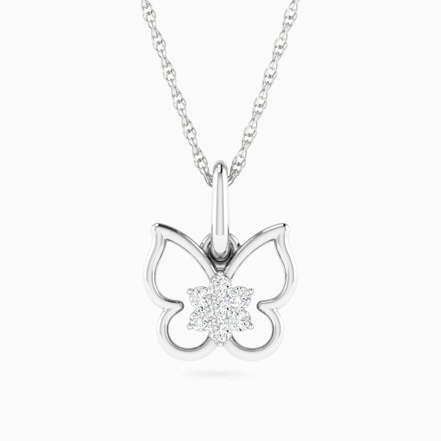 Kids Open Butterfly Diamond Necklace in 18K Gold Kids Open Butterfly Diamond Necklace in 18K Gold