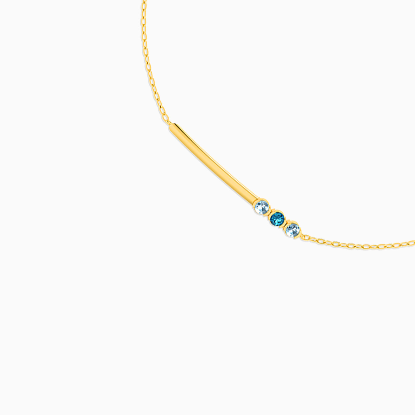 18K Gold Colored Stones Chain Bracelet - 3