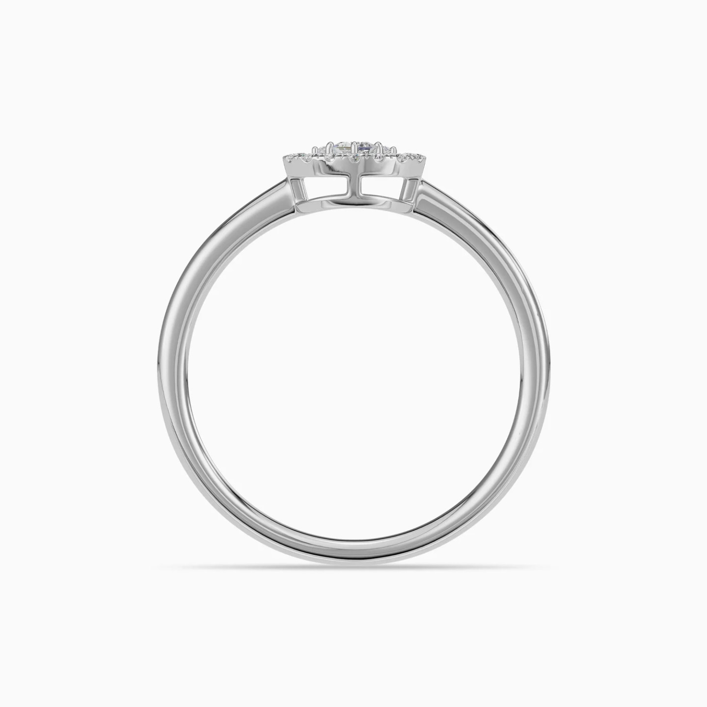 Elongated Oval Frame Diamond Ring in 18K Gold - 4 Elongated Oval Frame Diamond Ring in 18K Gold - 4