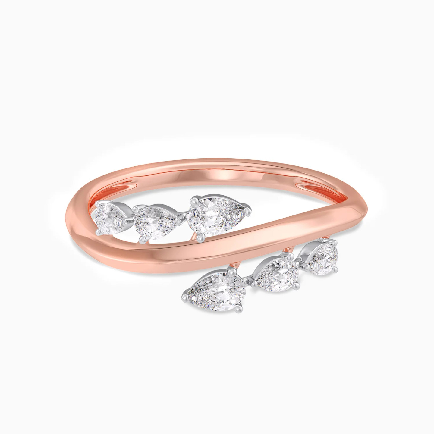 Curve & Pear Shaped Diamond Ring in 18K Gold Curve & Pear Shaped Diamond Ring in 18K Gold