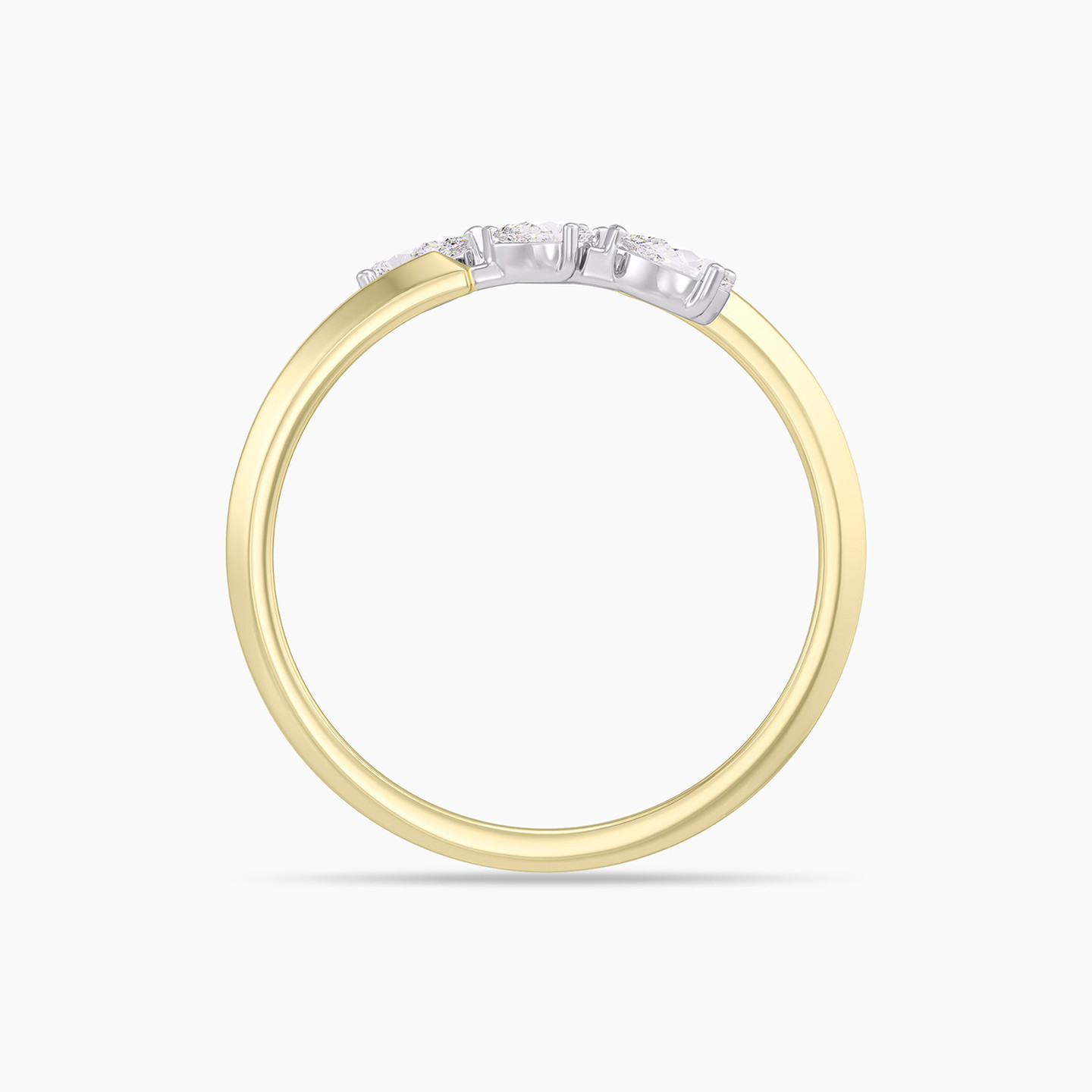 Pear Shaped Center Diamond Bypass Ring in 18K Gold - 4 Pear Shaped Center Diamond Bypass Ring in 18K Gold - 4