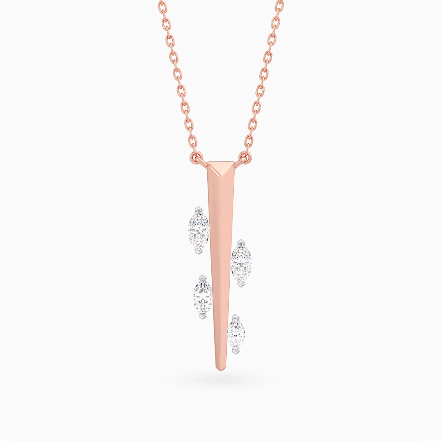 Vertical Line & Marquise Diamond Necklace in 18K Gold Vertical Line & Marquise Diamond Necklace in 18K Gold