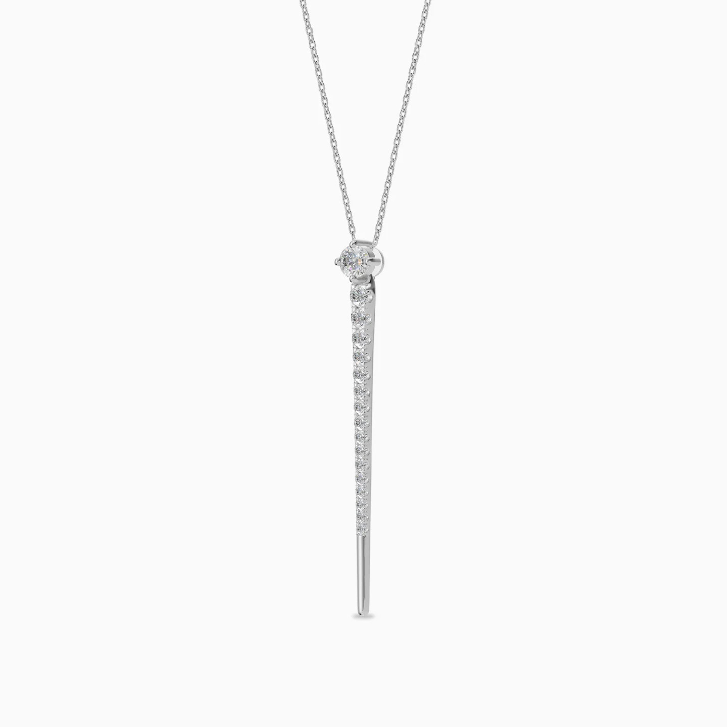 Vertical Line Diamond Necklace in 18K Gold - 2 Vertical Line Diamond Necklace in 18K Gold - 2