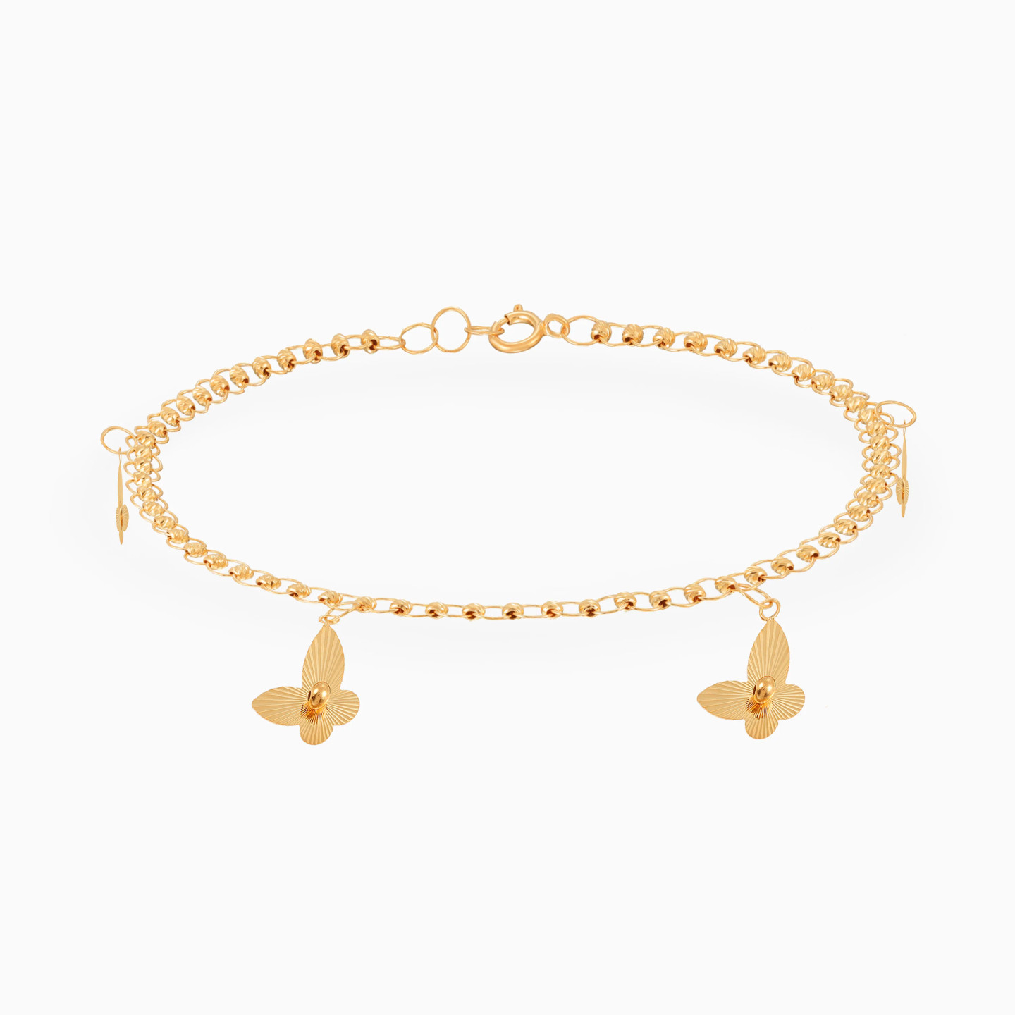 Beaded Butterflies Charms Bracelet in 21K Gold Beaded Butterflies Charms Bracelet in 21K Gold