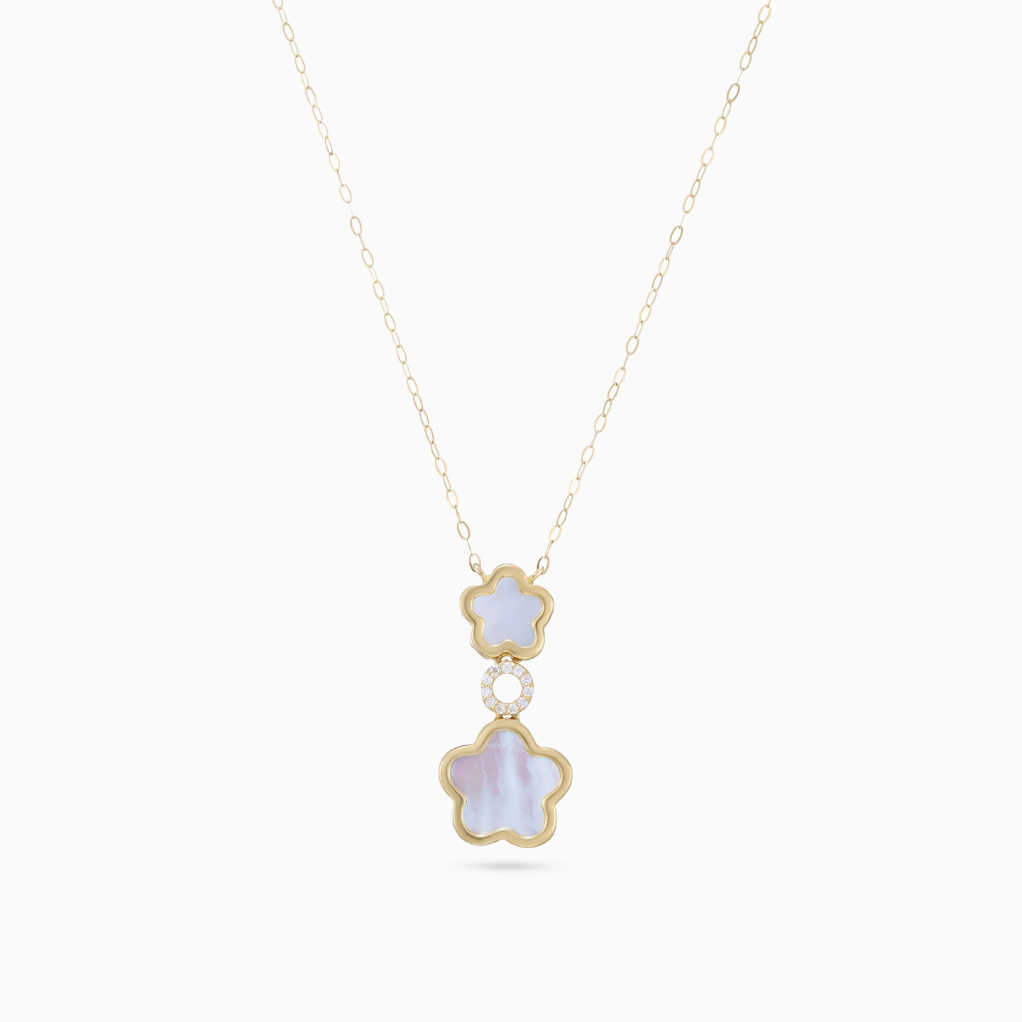 Floral Enamel Coated Necklace in 18K Gold - 3 Floral Enamel Coated Necklace in 18K Gold - 3