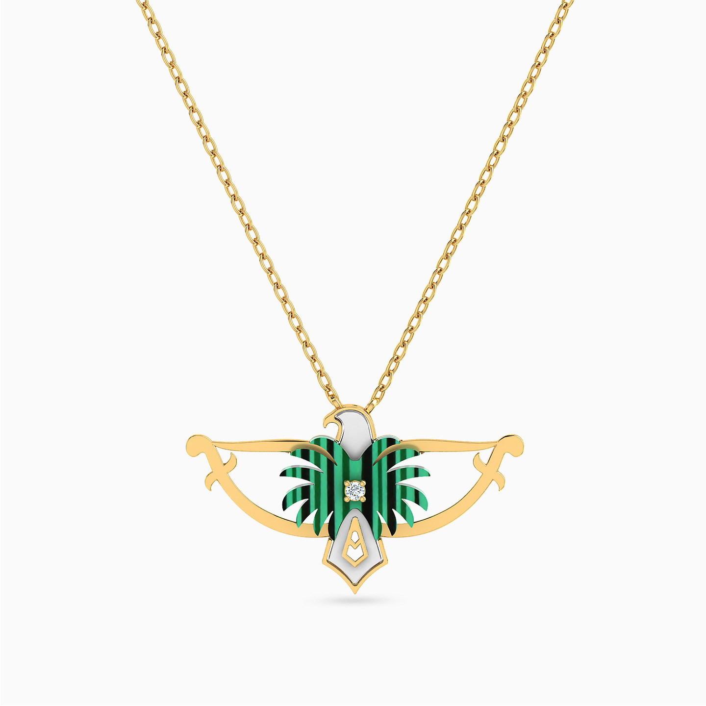 Eagle Green Stones Necklace in 18K Gold Eagle Green Stones Necklace in 18K Gold