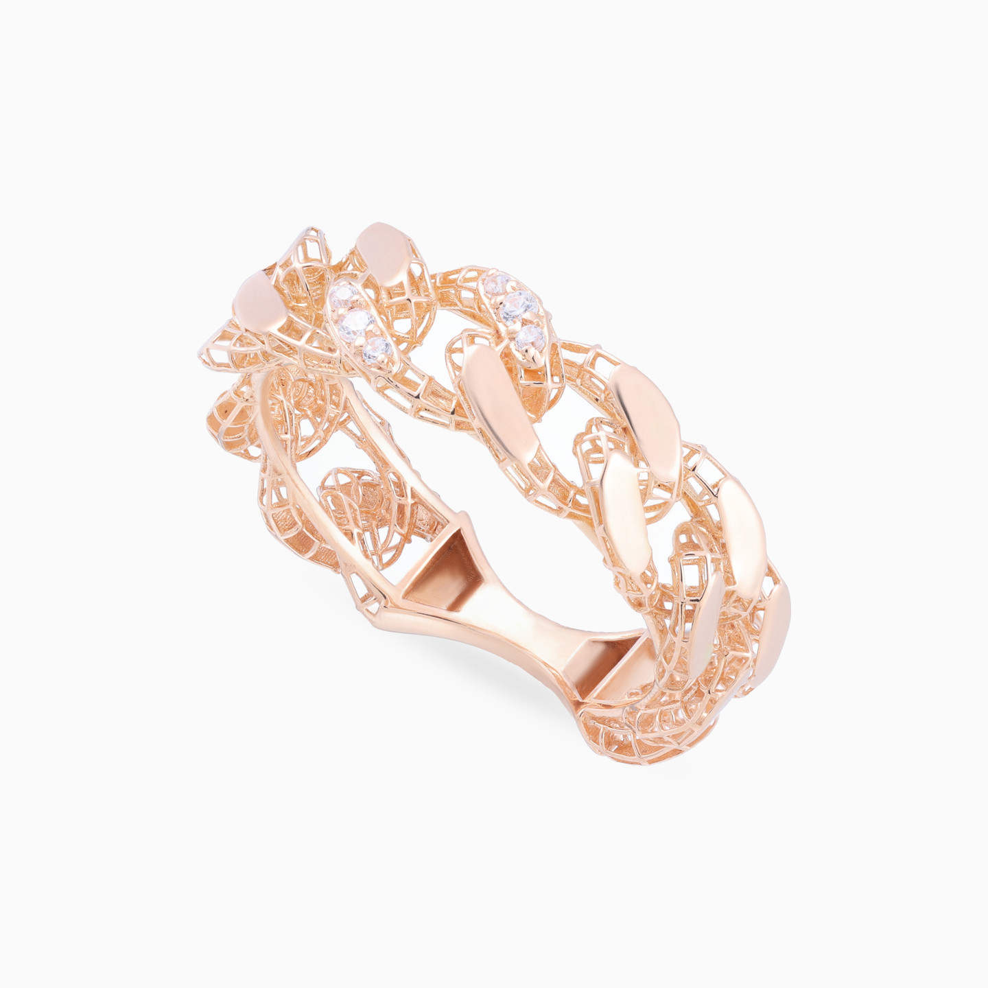 Curb Chain Ring in 21K Gold - 3 Curb Chain Ring in 21K Gold - 3