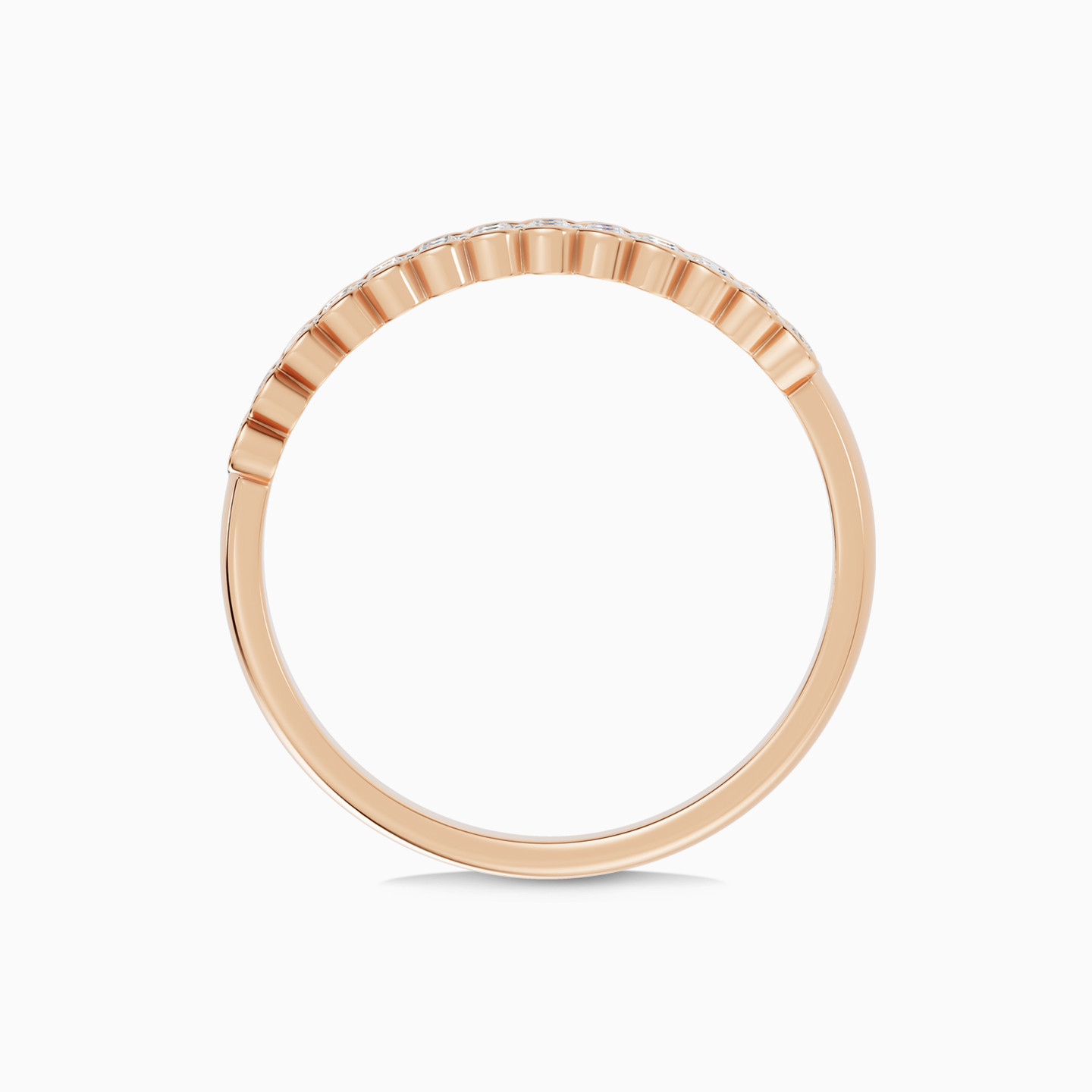 Double Scalloped Edges Diamond Ring in 18K Gold - 3 Double Scalloped Edges Diamond Ring in 18K Gold - 3