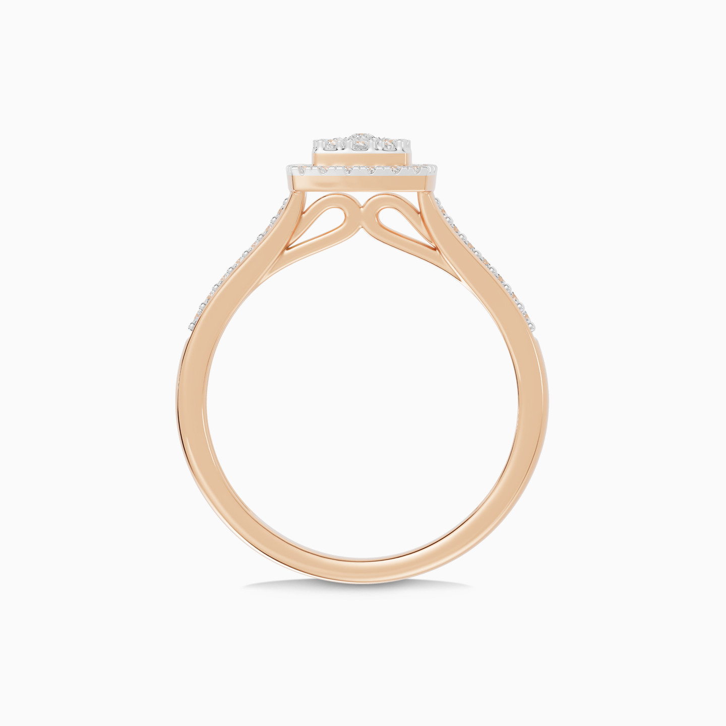 Square Cluster & Halo Diamond Ring in 18K Gold - 3 Square Cluster & Halo Diamond Ring in 18K Gold - 3
