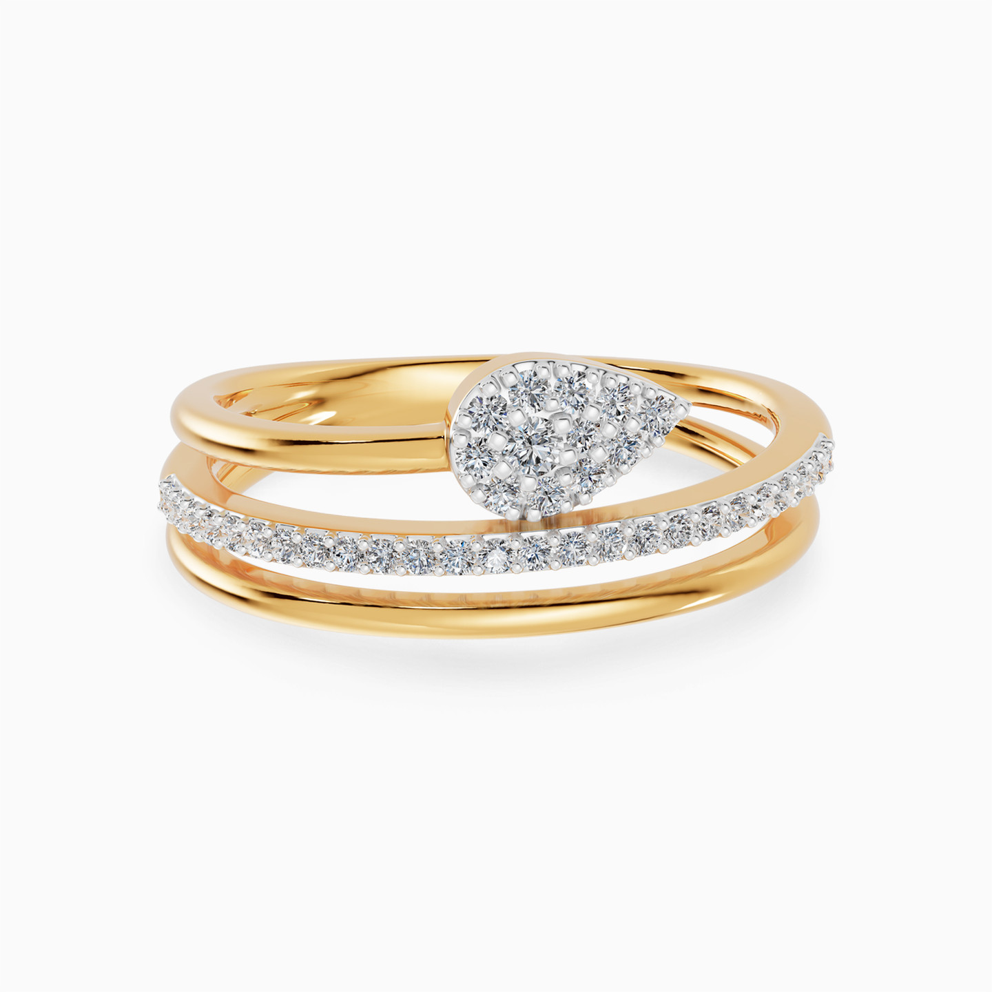 Pear Cluster Diamond Split Shank Ring in 18K Gold Pear Cluster Diamond Split Shank Ring in 18K Gold