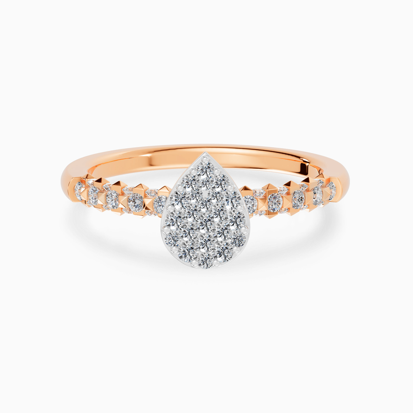 Central Pear Cluster Diamond Ring in 18K Gold Central Pear Cluster Diamond Ring in 18K Gold
