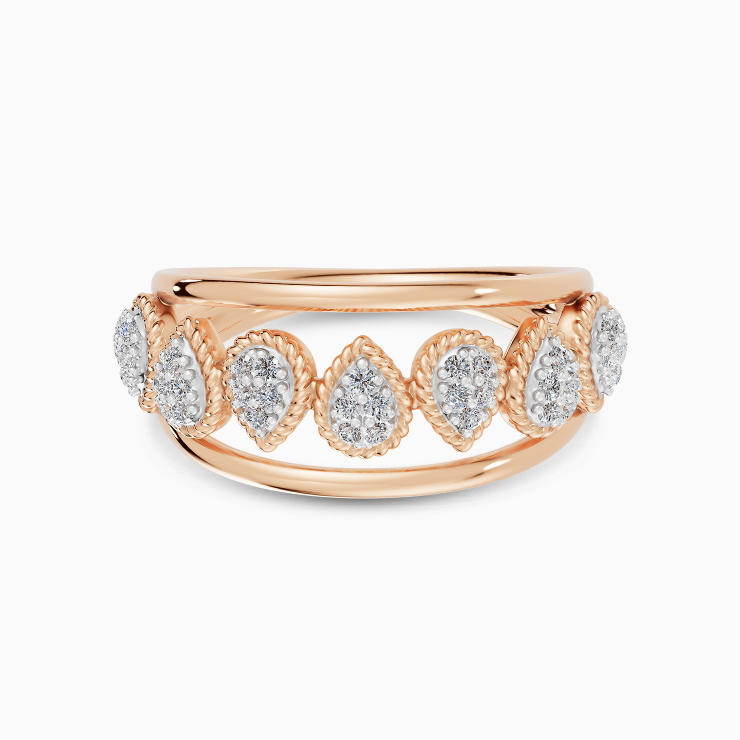 Pear Clusters Diamond Ring in 18K Gold Pear Clusters Diamond Ring in 18K Gold