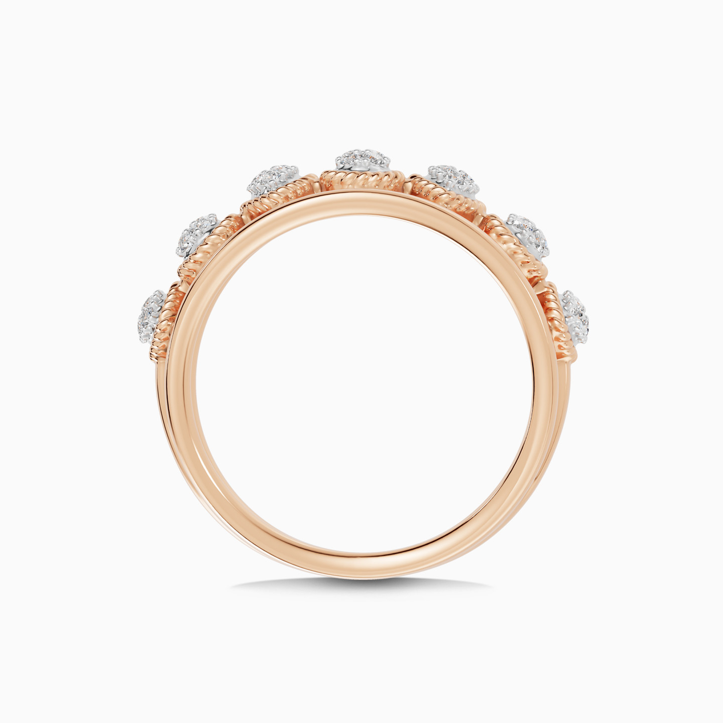 Pear Clusters Diamond Ring in 18K Gold - 4 Pear Clusters Diamond Ring in 18K Gold - 4