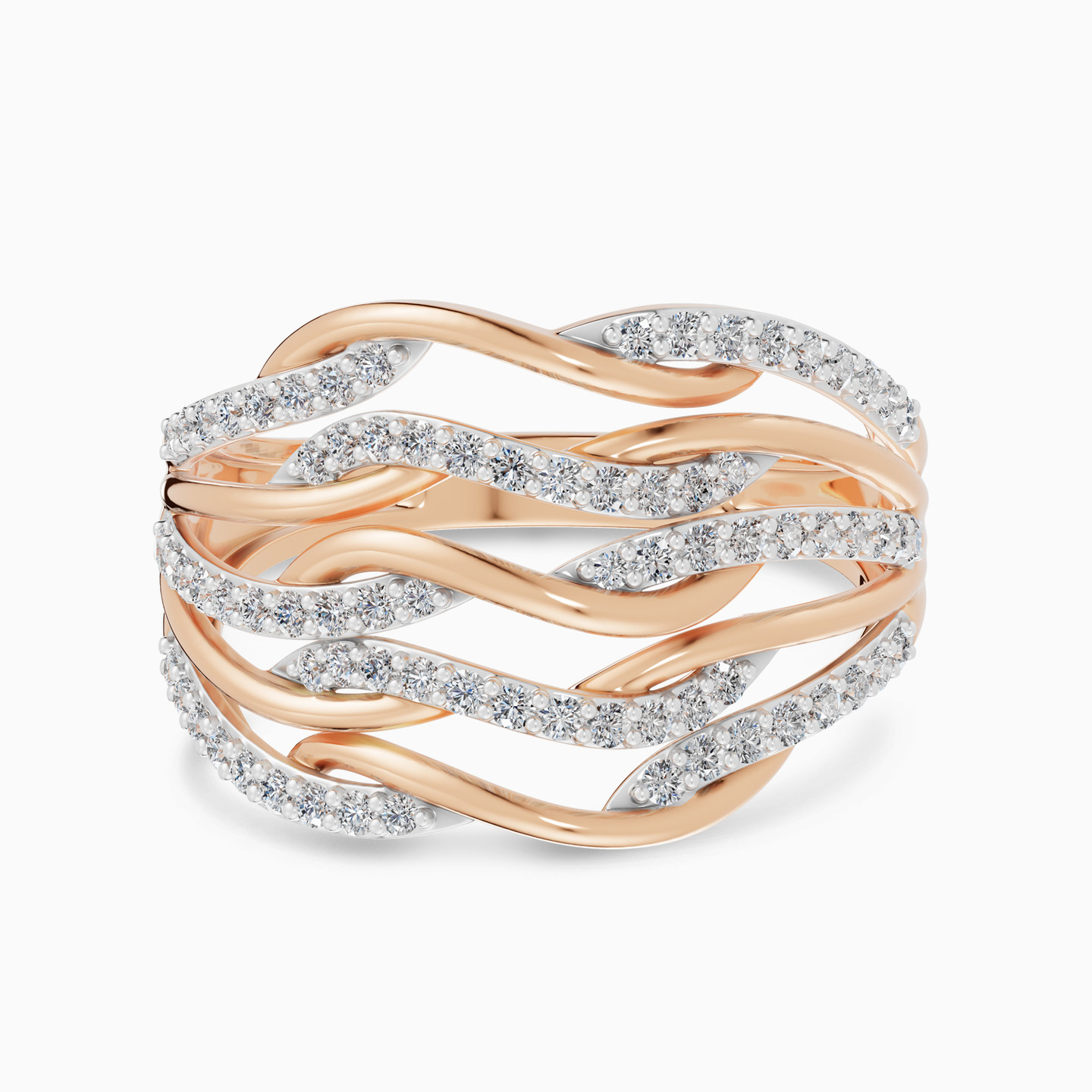 Layered Curves Diamond Ring in 18K Gold Layered Curves Diamond Ring in 18K Gold