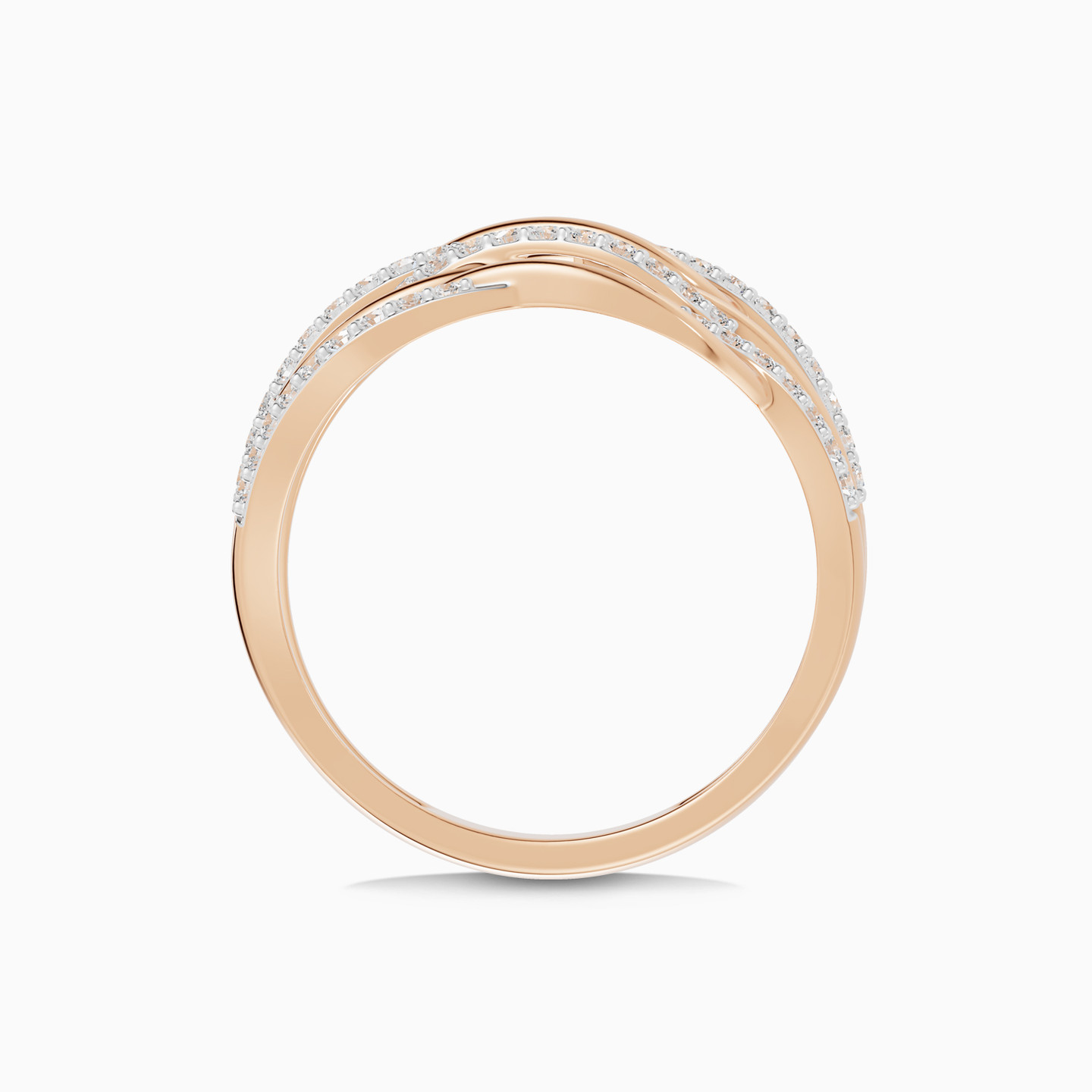 Layered Curves Diamond Ring in 18K Gold - 4 Layered Curves Diamond Ring in 18K Gold - 4