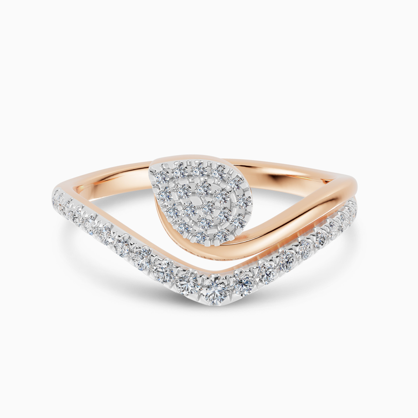 Curve & Pear Cluster Diamond Ring in 18K Gold Curve & Pear Cluster Diamond Ring in 18K Gold