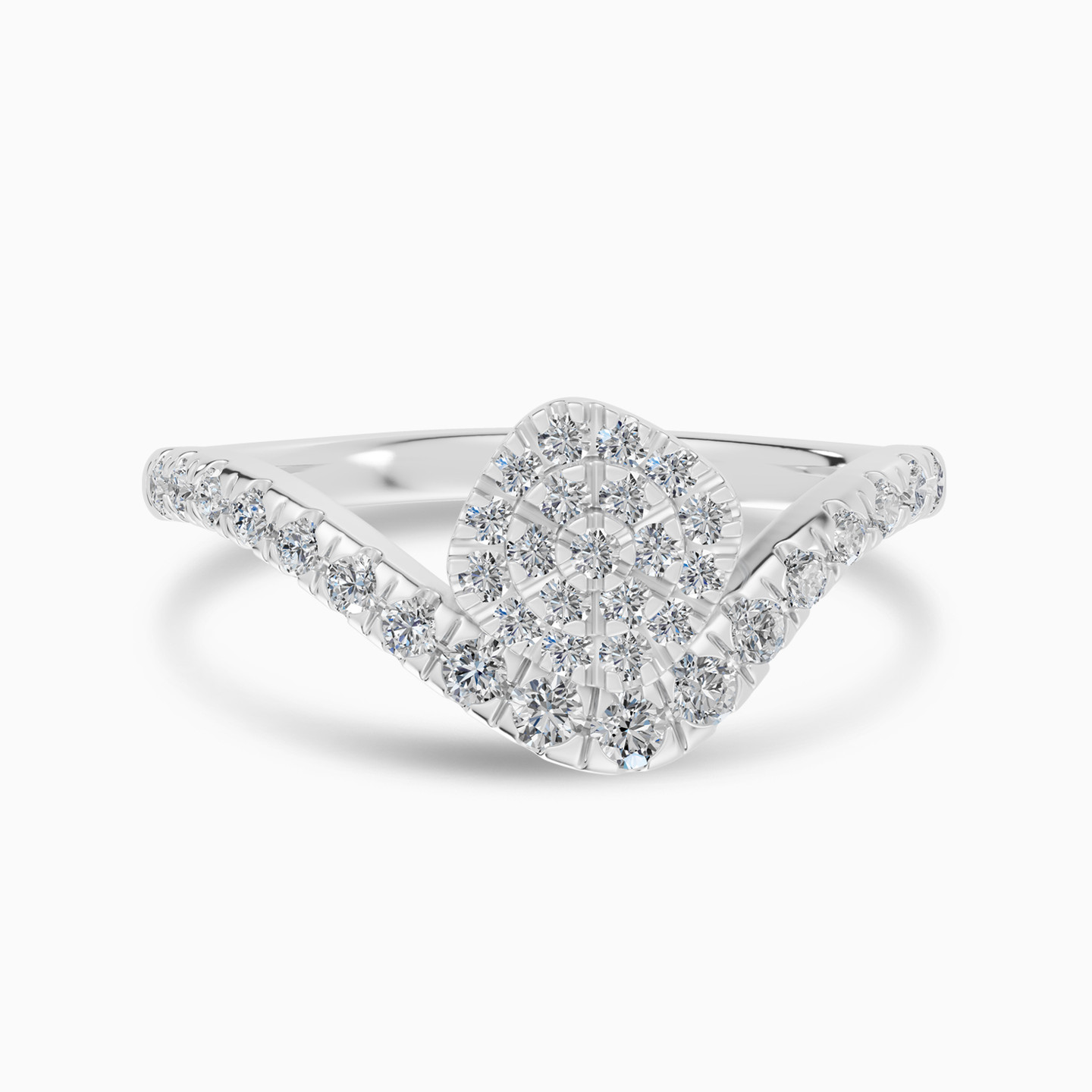 Curve & Square Cluster Diamond Ring in 18K Gold Curve & Square Cluster Diamond Ring in 18K Gold
