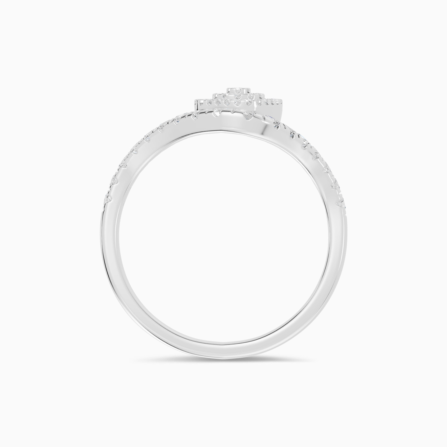 Curve & Square Cluster Diamond Ring in 18K Gold - 3 Curve & Square Cluster Diamond Ring in 18K Gold - 3