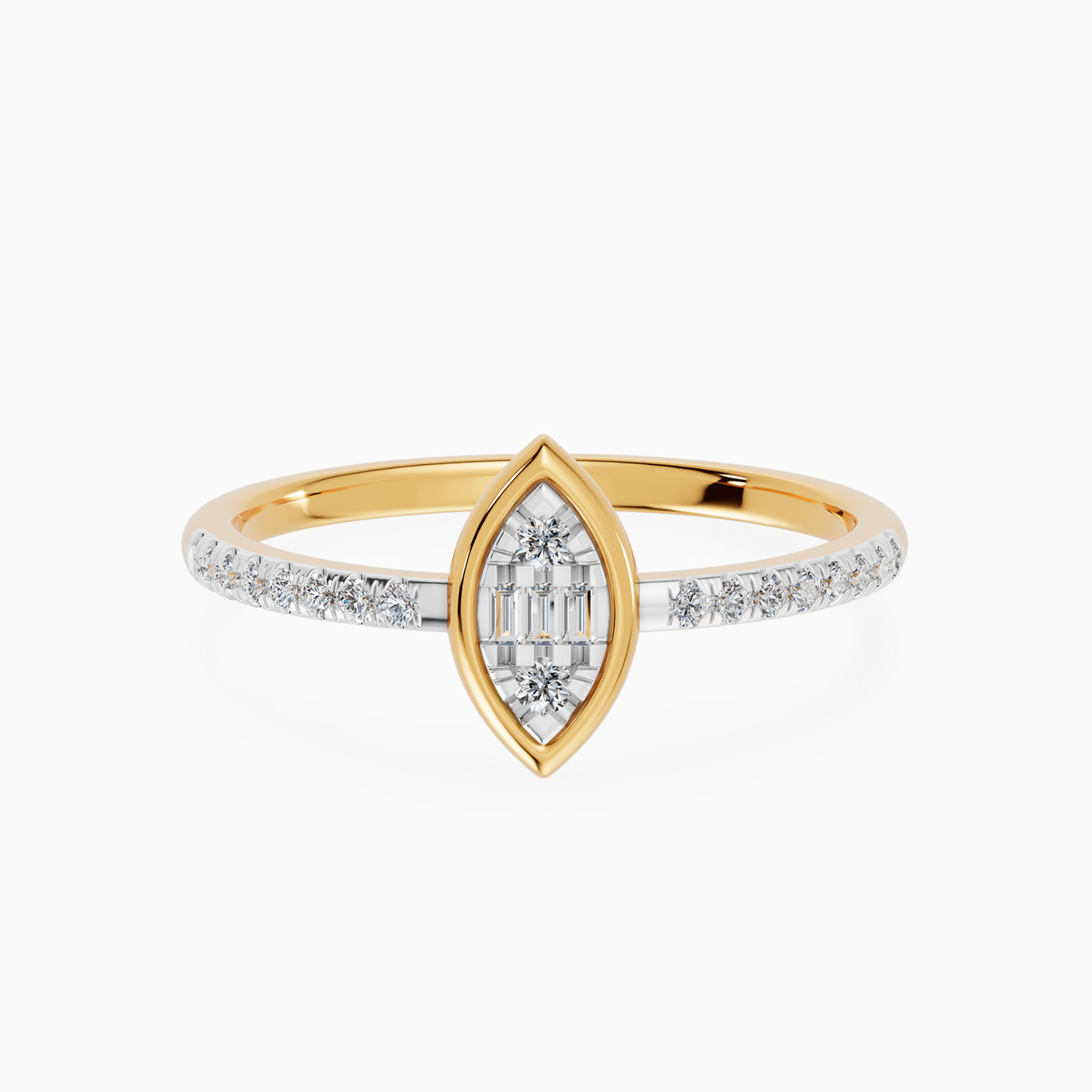 Marquise Cluster Diamond Bezel Ring in 18K Gold Marquise Cluster Diamond Bezel Ring in 18K Gold
