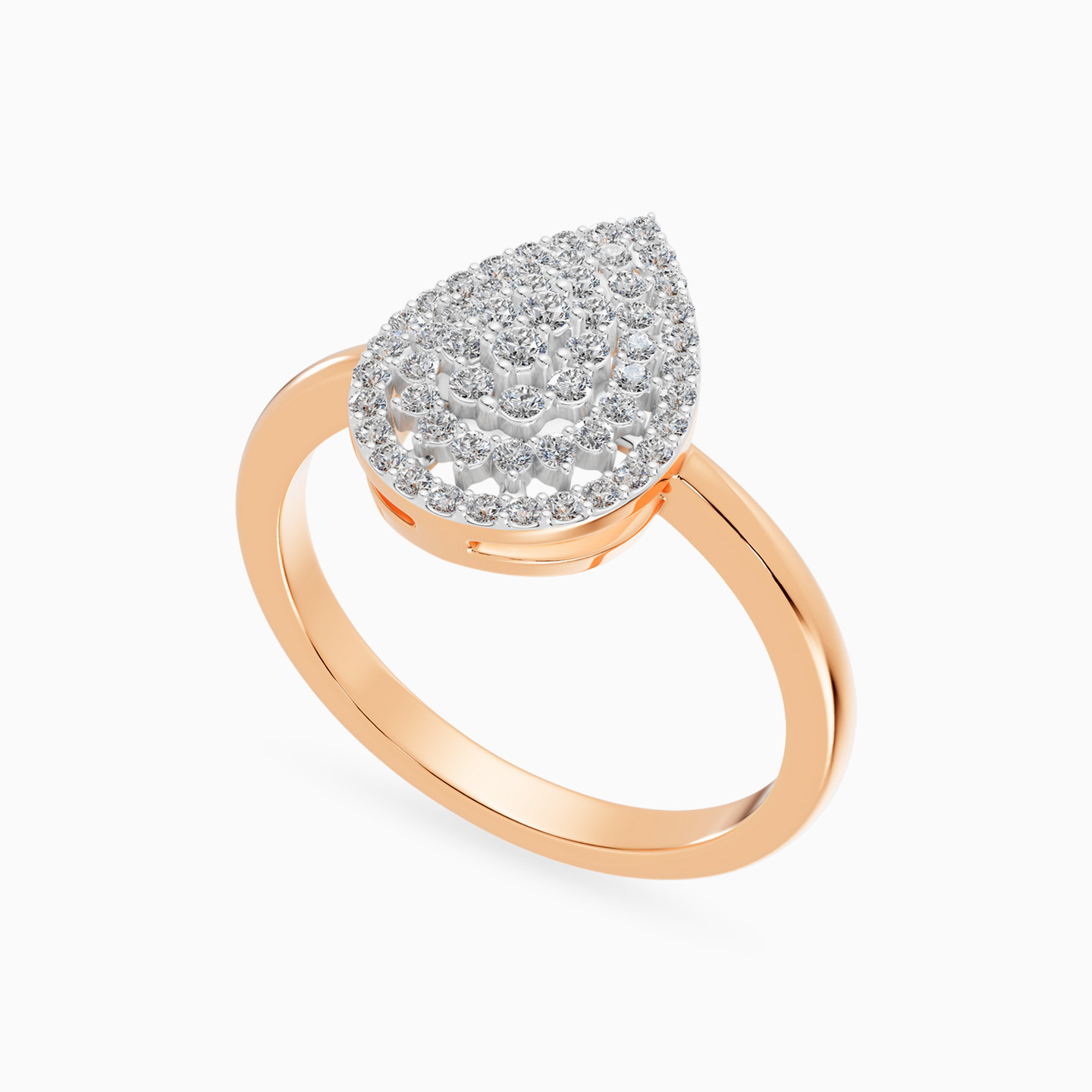 Pear Cluster Diamond Ring in 18K Gold - 3 Pear Cluster Diamond Ring in 18K Gold - 3