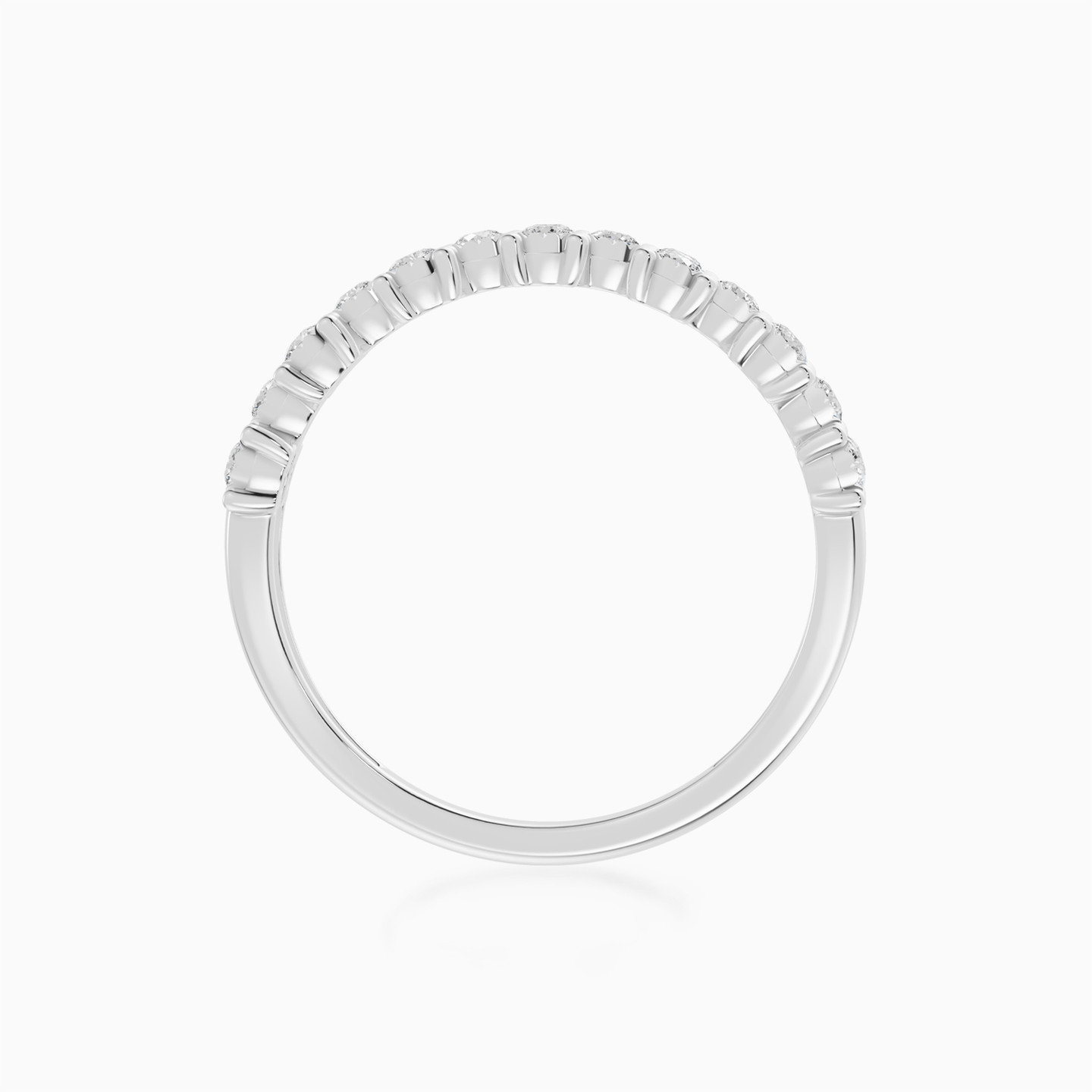 Three Row Brick Diamond Ring in 18K Gold - 4 Three Row Brick Diamond Ring in 18K Gold - 4