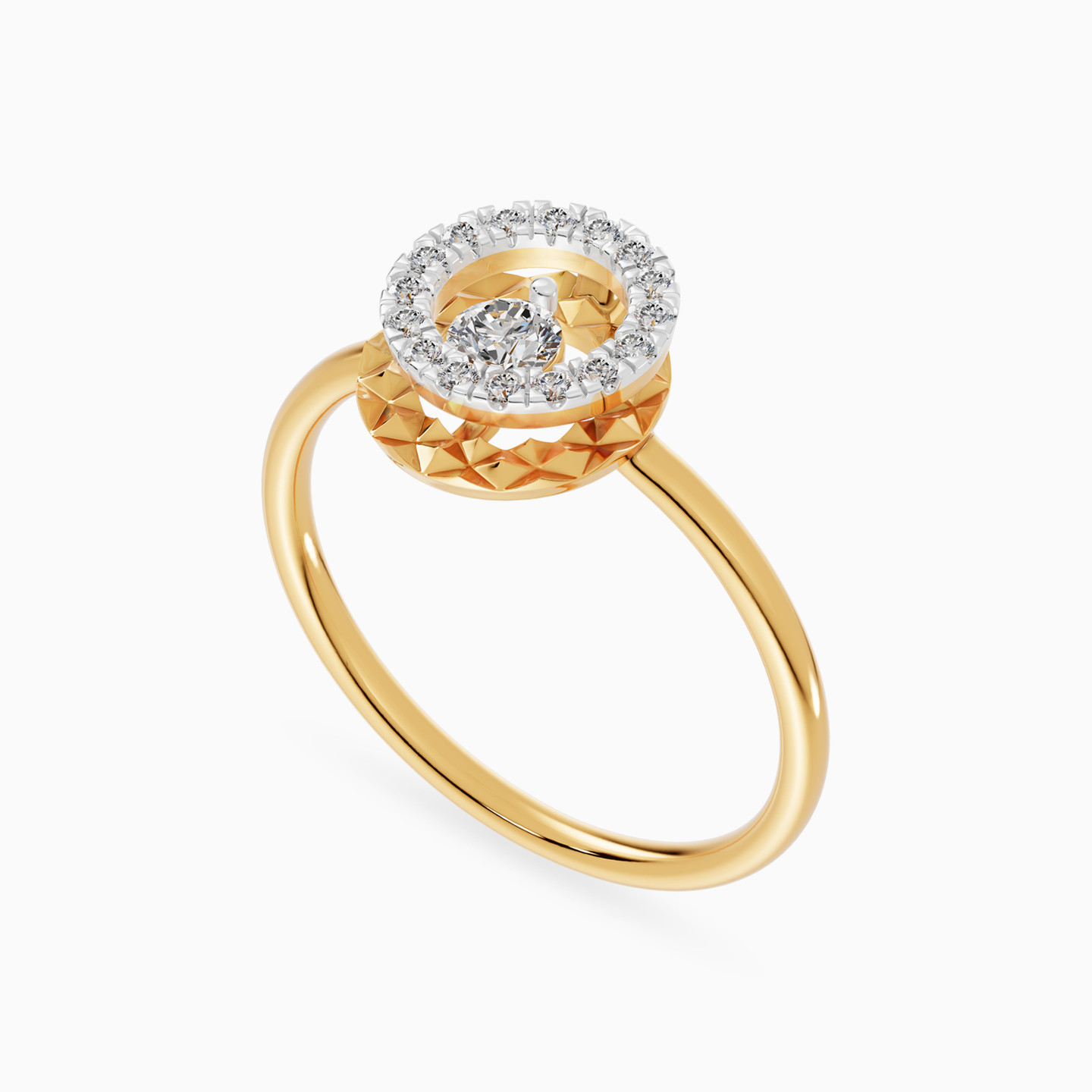 Circular Frame Diamond Ring in 18K Gold - 2 Circular Frame Diamond Ring in 18K Gold - 2