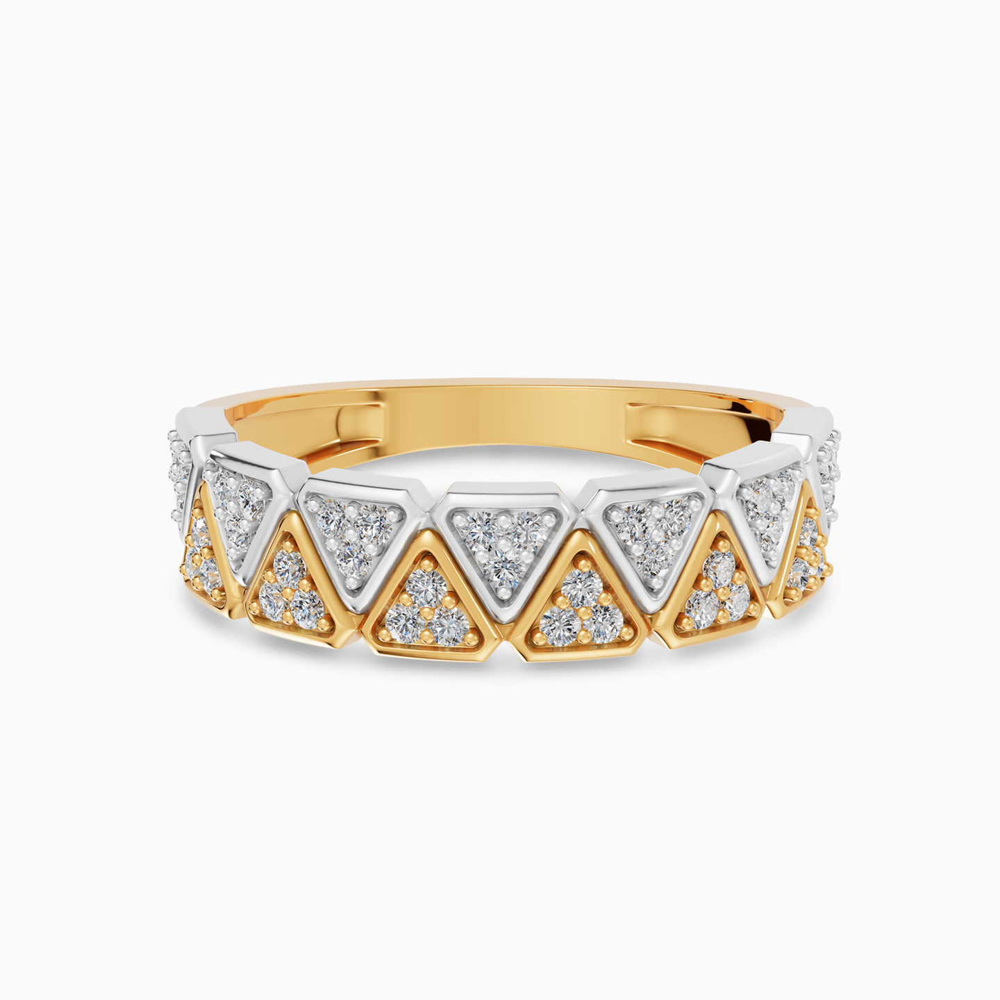 Triangular Frames Diamond Ring in 18K Gold Triangular Frames Diamond Ring in 18K Gold
