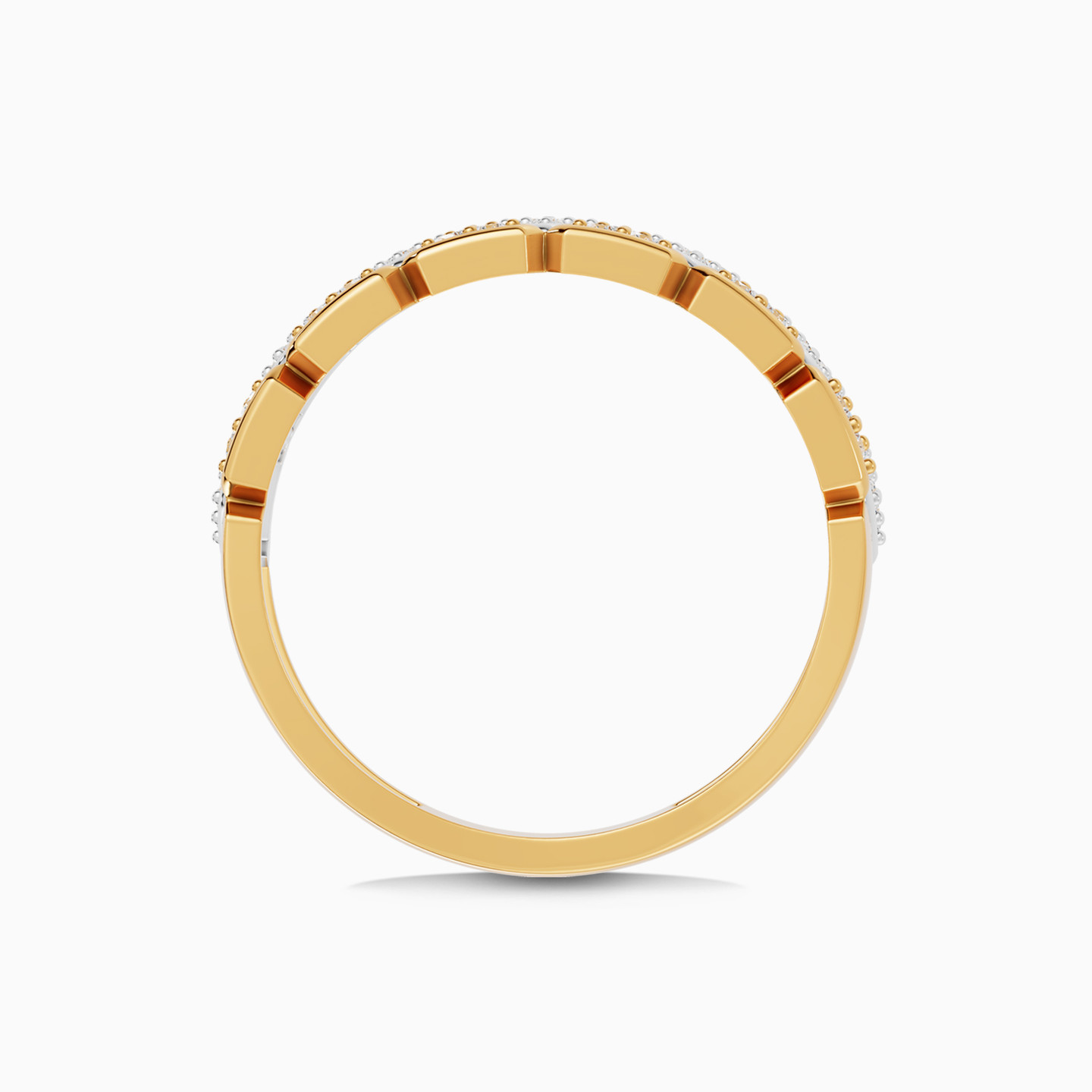 Triangular Frames Diamond Ring in 18K Gold - 3 Triangular Frames Diamond Ring in 18K Gold - 3