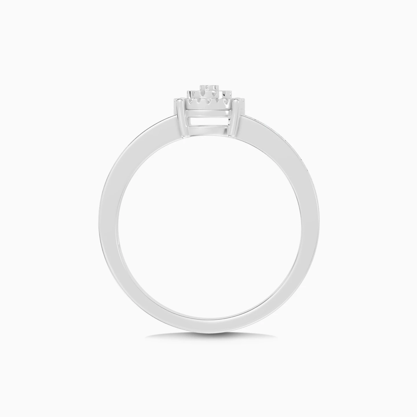 Round Cluster & Double Rows Diamond Ring in 18K Gold - 4 Round Cluster & Double Rows Diamond Ring in 18K Gold - 4