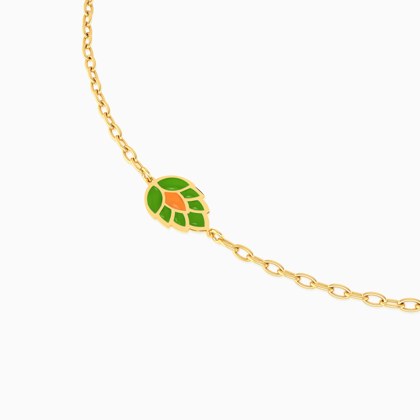 Kids Leaf Chain Bracelet in 18K Gold - 3 Kids Leaf Chain Bracelet in 18K Gold - 3