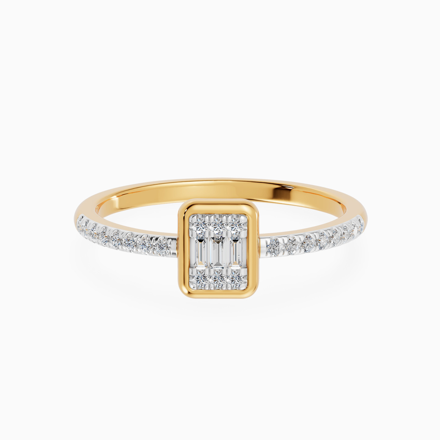 Petite Square Cluster Diamond Bezel Ring in 18K Gold Petite Square Cluster Diamond Bezel Ring in 18K Gold