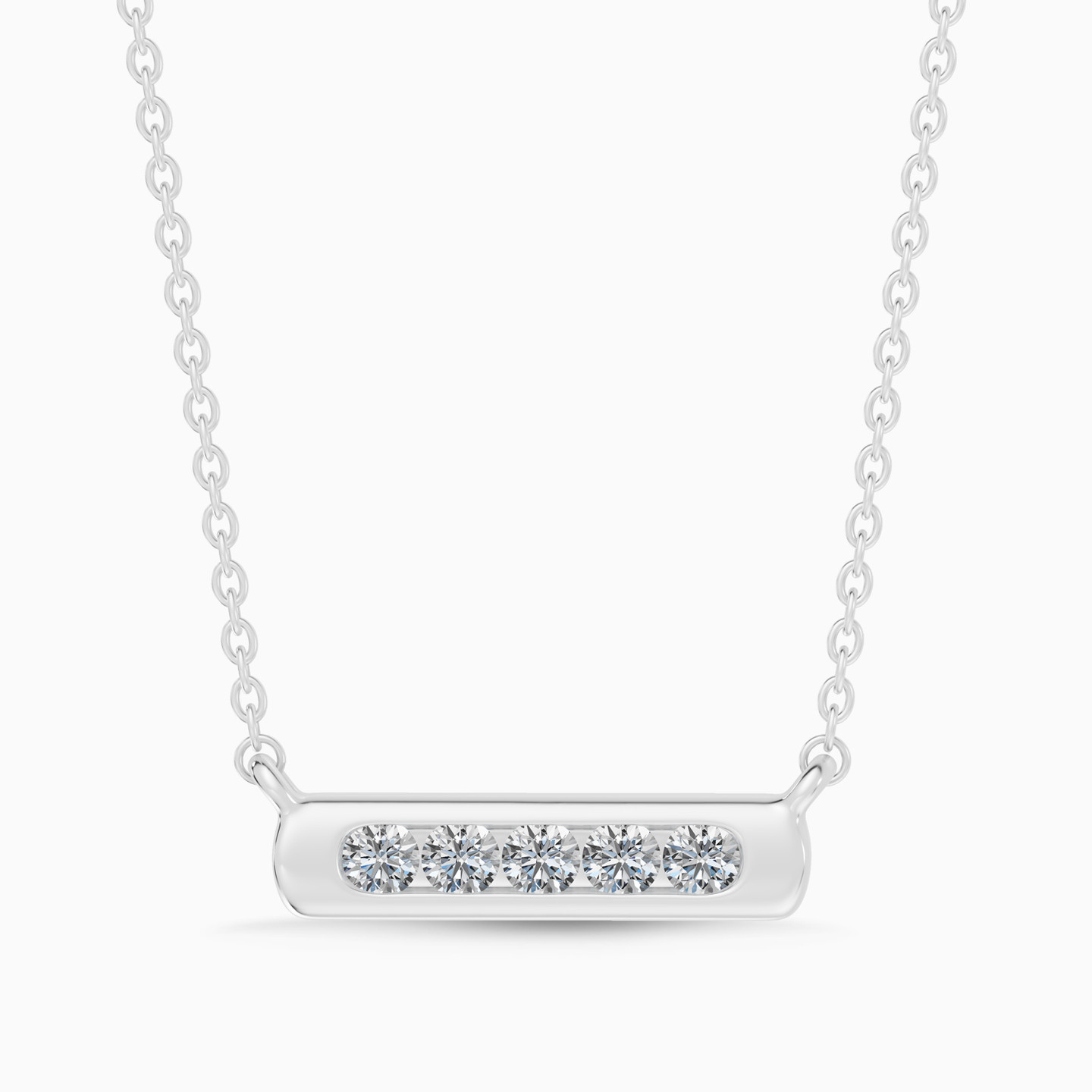 Short Line Diamond Pendant Necklace in 18K Gold Short Line Diamond Pendant Necklace in 18K Gold