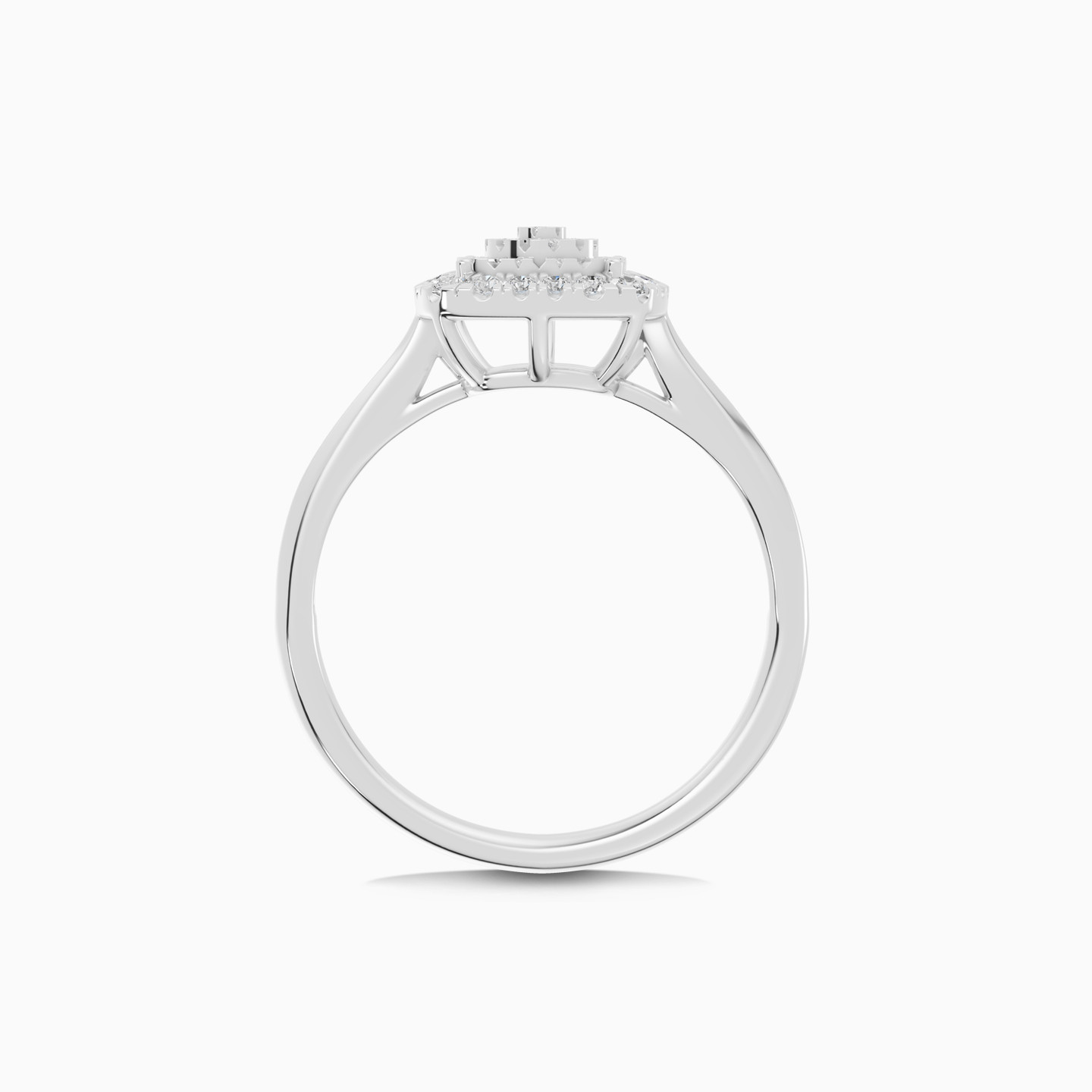 Square Cluster Diamond Ring in 18K Gold - 4 Square Cluster Diamond Ring in 18K Gold - 4