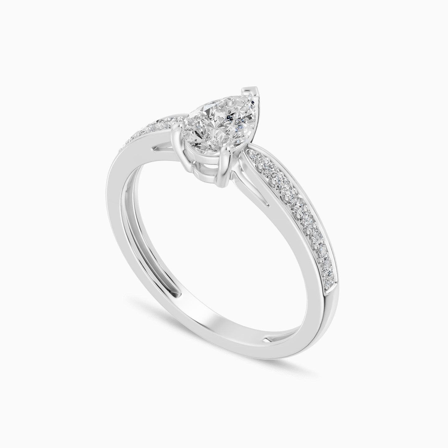 Pear Solitare Diamond Ring in 18K Gold - 2 Pear Solitare Diamond Ring in 18K Gold - 2