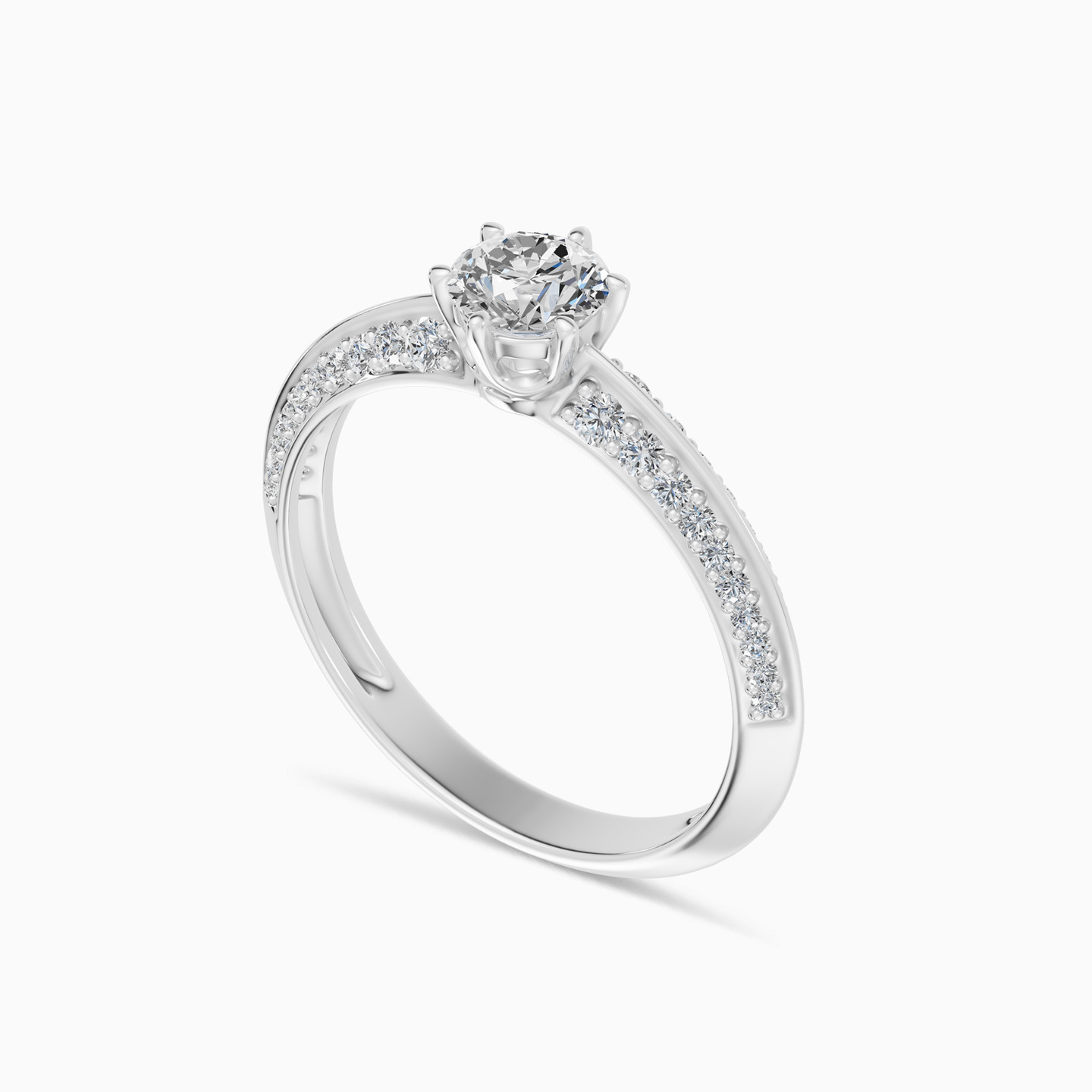 Round Solitare Diamond Ring in 18K Gold - 2 Round Solitare Diamond Ring in 18K Gold - 2