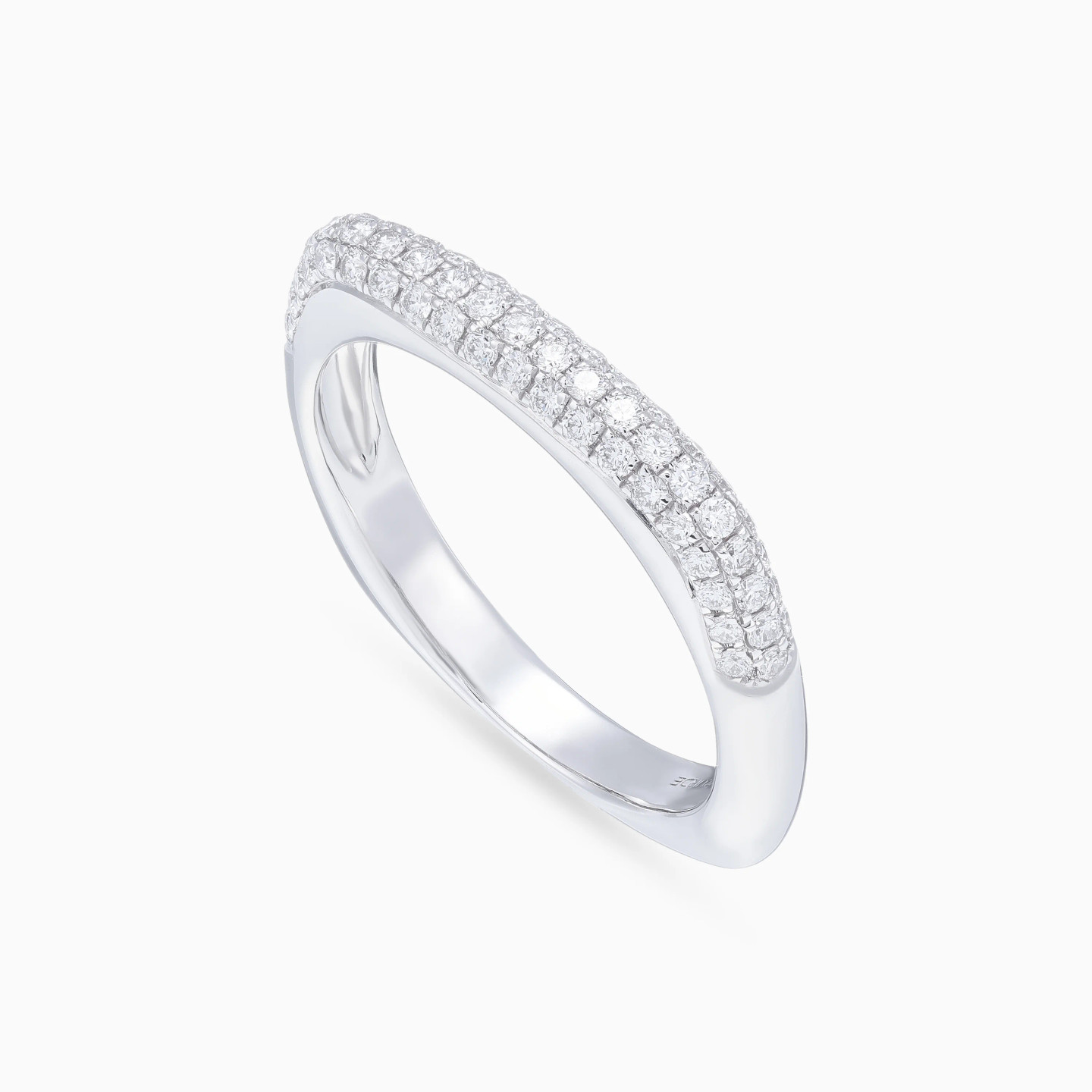 Domed Surface Diamond Ring in 18K Gold - 3 Domed Surface Diamond Ring in 18K Gold - 3