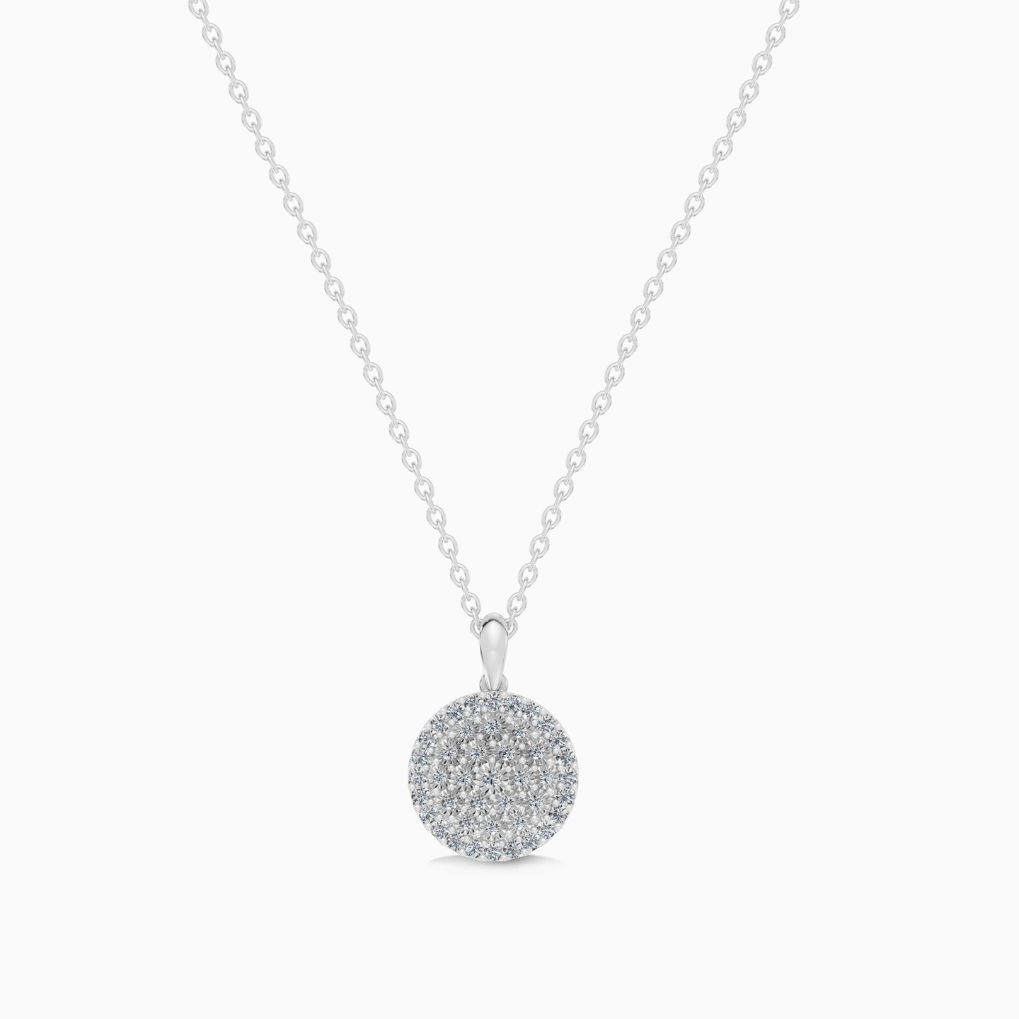 Floral Cluster Round Halo Diamond Pendant Necklace in 18K Gold - 4 Floral Cluster Round Halo Diamond Pendant Necklace in 18K Gold - 4