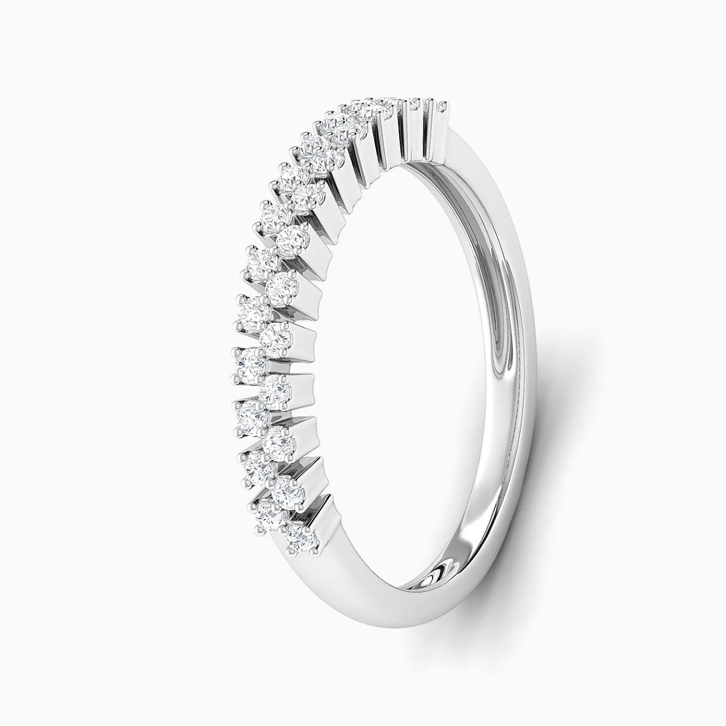 Elevated Square Cluster Diamond Twin Rings in 18K Gold - 3 Elevated Square Cluster Diamond Twin Rings in 18K Gold - 3