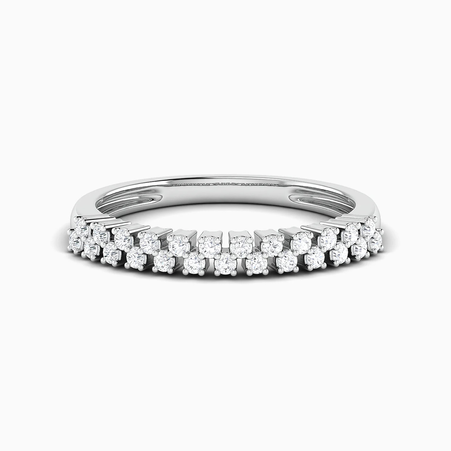 Elevated Square Cluster Diamond Twin Rings in 18K Gold - 5 Elevated Square Cluster Diamond Twin Rings in 18K Gold - 5