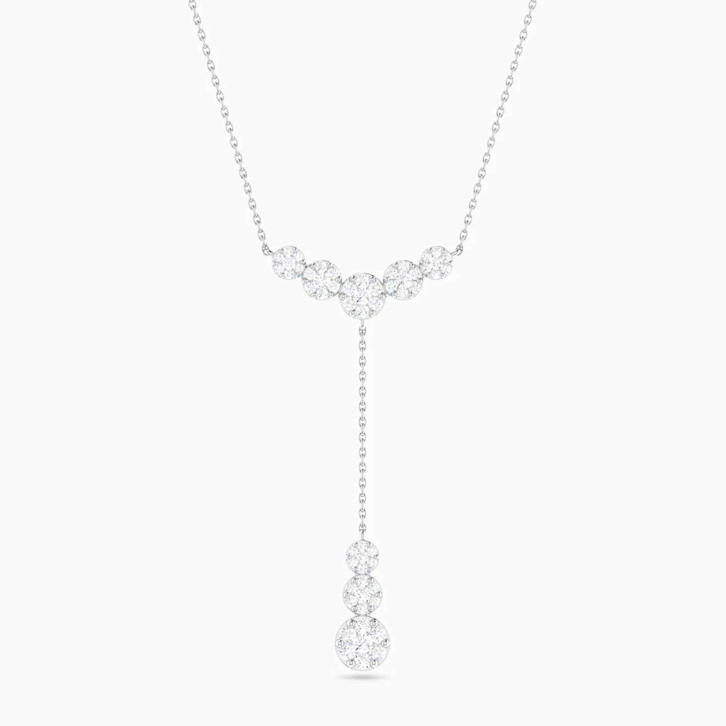 Graduated Drop Y Shaped Diamond Necklace in 18K Gold Graduated Drop Y Shaped Diamond Necklace in 18K Gold
