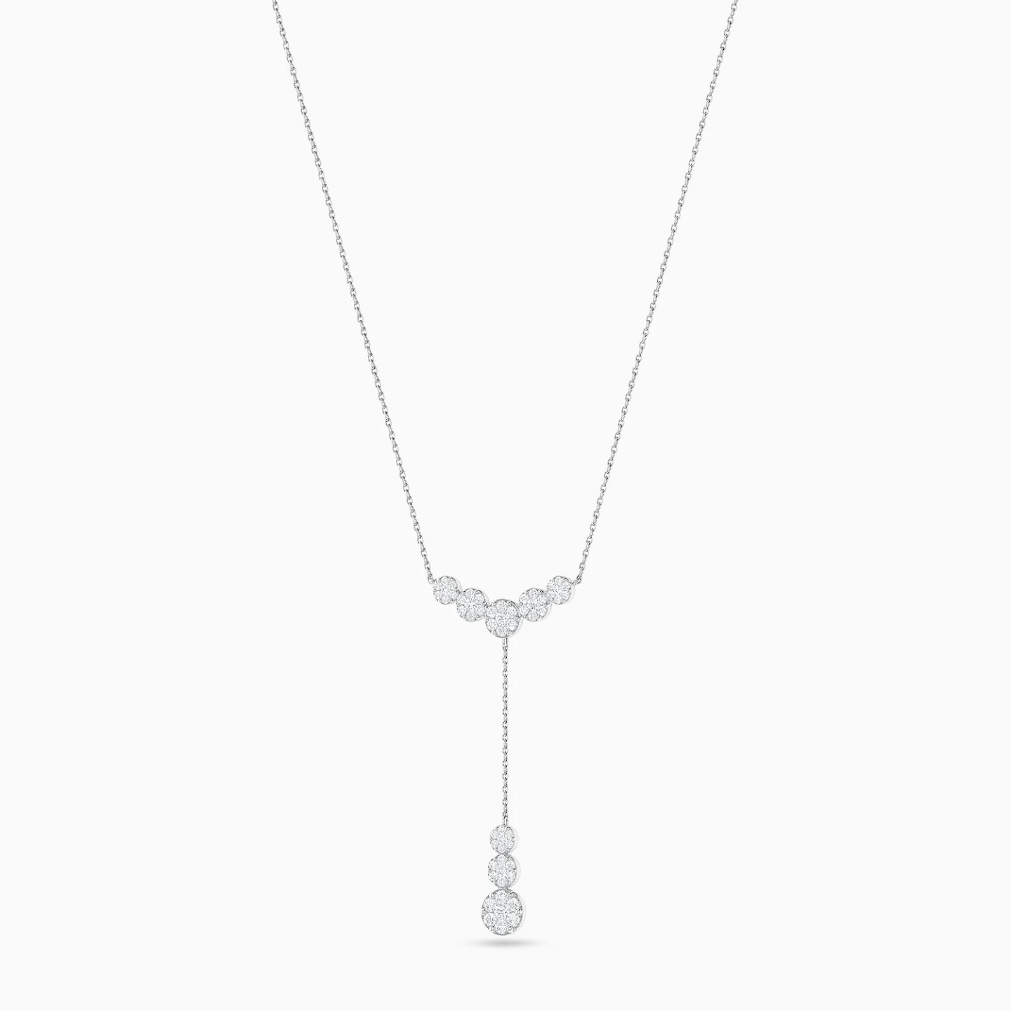 Graduated Drop Y Shaped Diamond Necklace in 18K Gold - 2 Graduated Drop Y Shaped Diamond Necklace in 18K Gold - 2